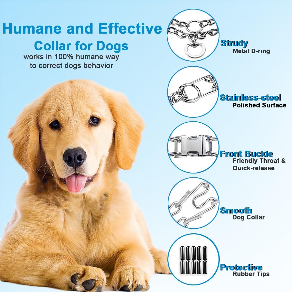 Prong Collar for Dogs, Dog Training Collar for Small Medium Large Dogs