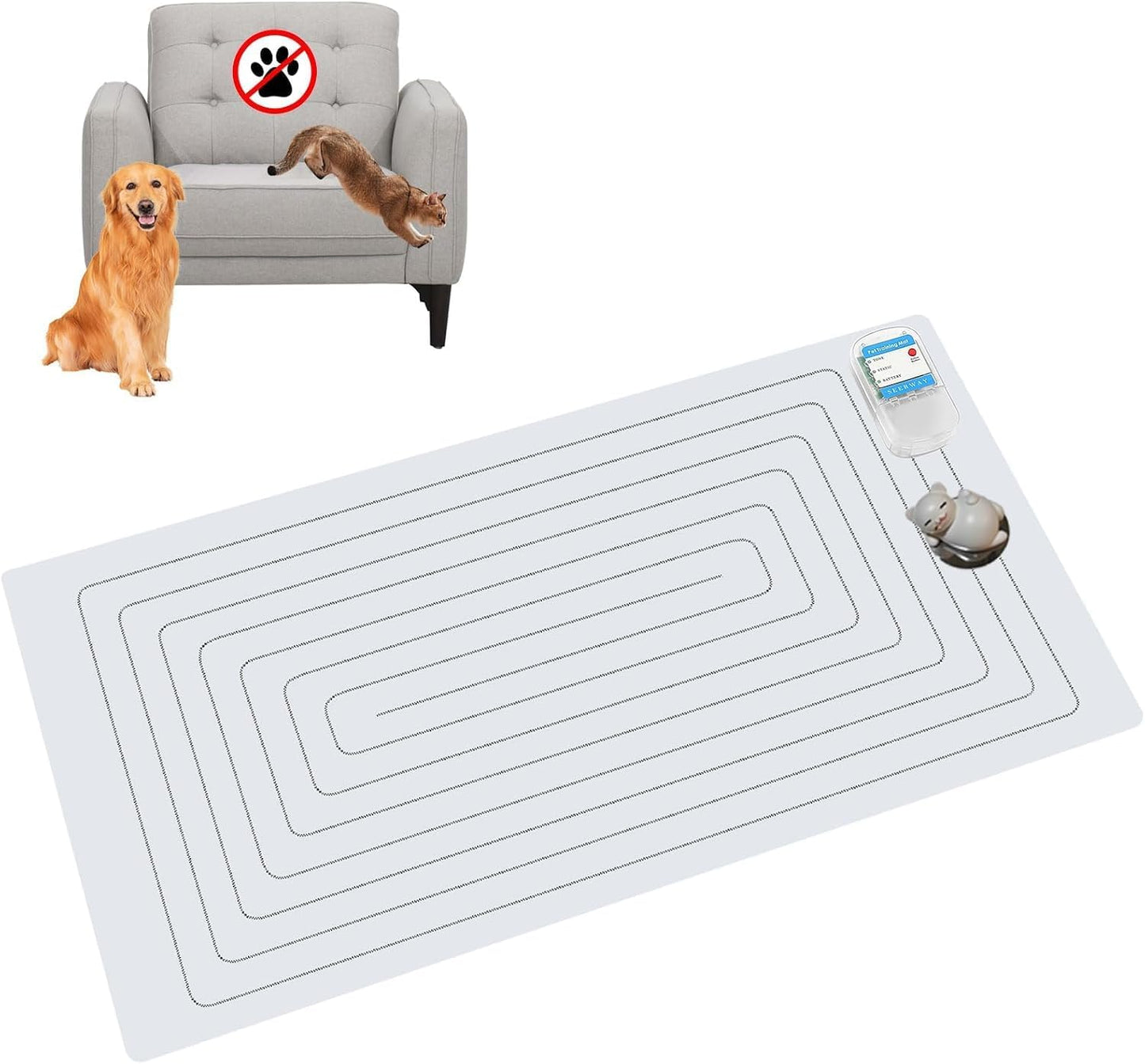 SEERWAY Scat Pet Shock Mat for Dog & Cat: 3 Training Modes 60x12 Inches