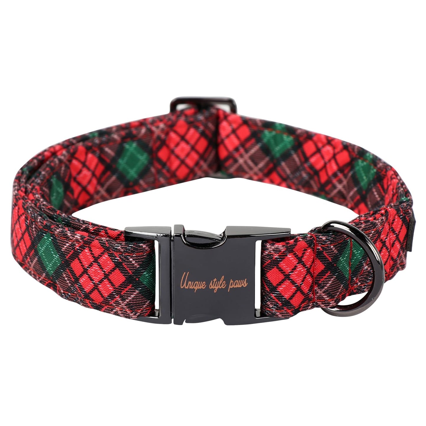 Unique Style Paws Dog Collar With Metal Buckle - Red Rose Flower Gift for Small, Medium, Large Boys Girls Dogs - Durable and Cute