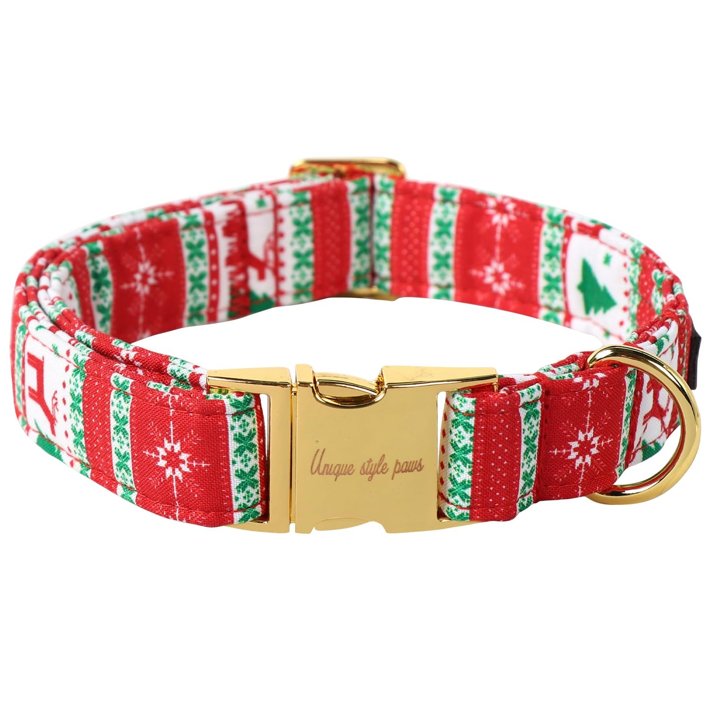 Unique Style Paws Dog Collar With Metal Buckle - Red Rose Flower Gift for Small, Medium, Large Boys Girls Dogs - Durable and Cute