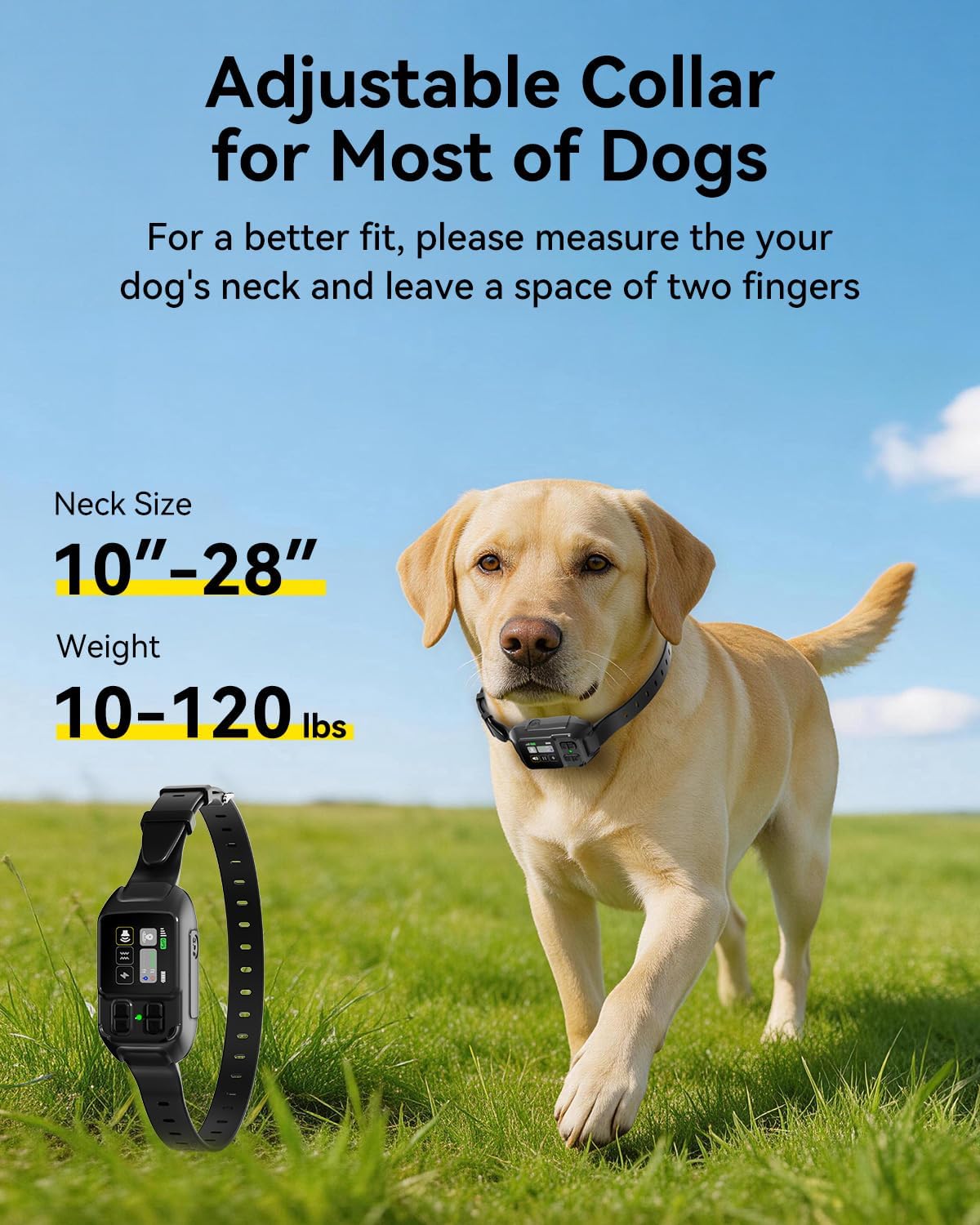 GPS Wireless Dog Fence with Customizable/Circular Boundary, Smart Portable Electric Dog Collar with 3 Correction Modes, Rechargeable, IPX7 Waterproof Pet Containment System for Outdoor Use