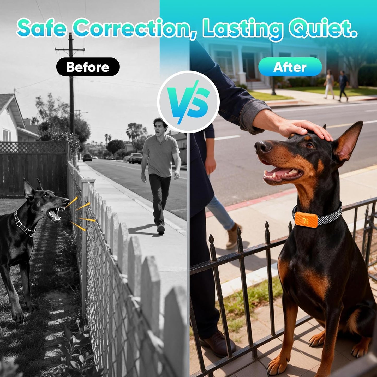 Dog Bark Collar for Large Medium Small Dogs, Effective No-Bark Collar, Smart Barking Collar, 2026 Upgraded Bark Collar with 7 Sensitivity, 3 Modes,Carrot Orange