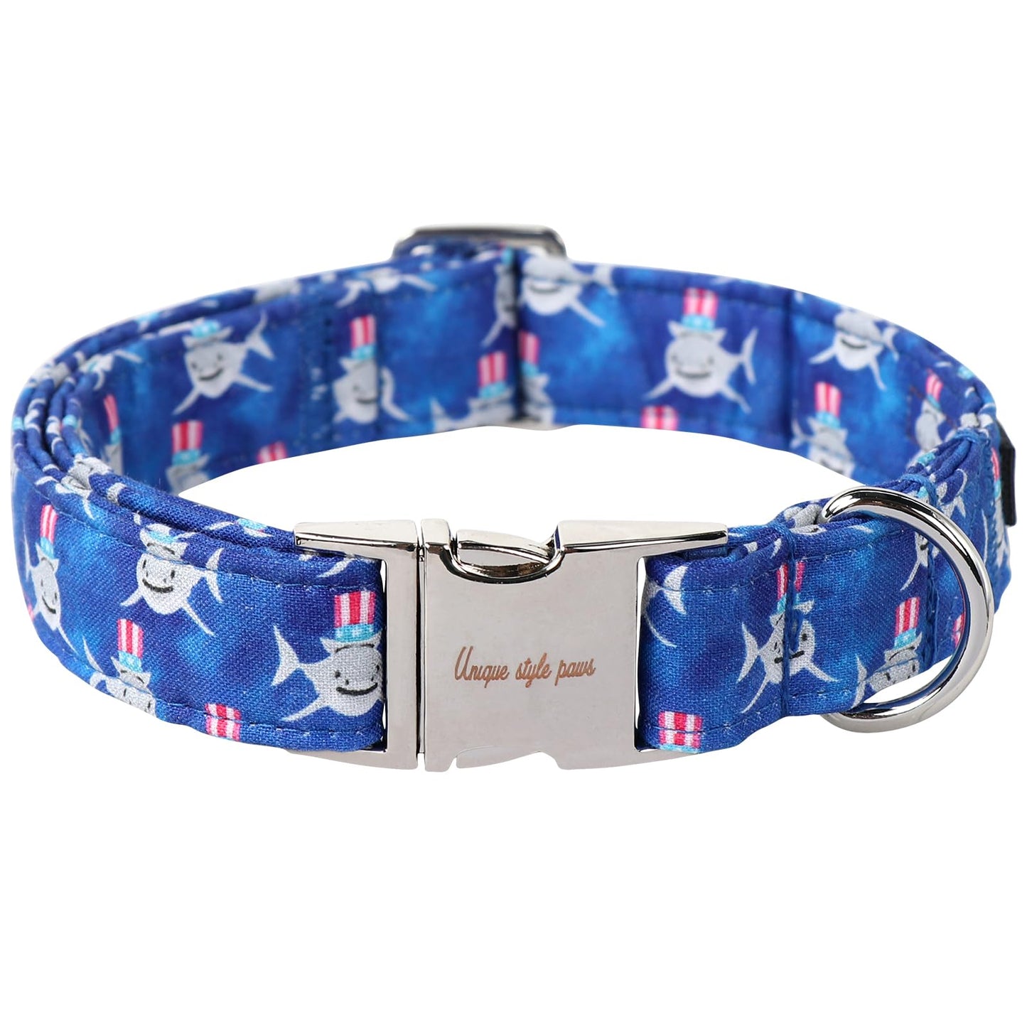 Unique Style Paws Dog Collar With Metal Buckle - Red Rose Flower Gift for Small, Medium, Large Boys Girls Dogs - Durable and Cute