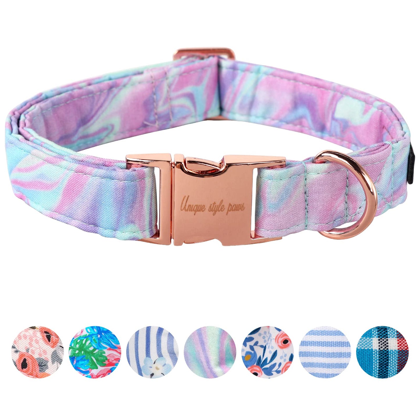 Unique Style Paws Dog Collar With Metal Buckle - Red Rose Flower Gift for Small, Medium, Large Boys Girls Dogs - Durable and Cute