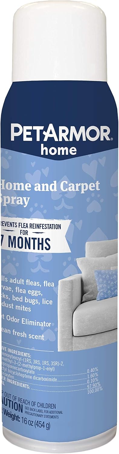 PETARMOR Home Household Spray for Fleas and Ticks, Flea Treatment for Home, Prevents Flea and Tick Re-Infestations for Cats and Dogs, Treats Carpet, Furniture, and More, 24 Ounce