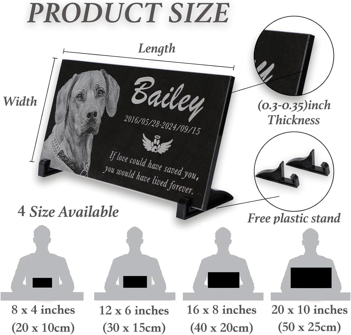 Personalized Pet Memorial Stone, Custom Grave Marker for Dogs