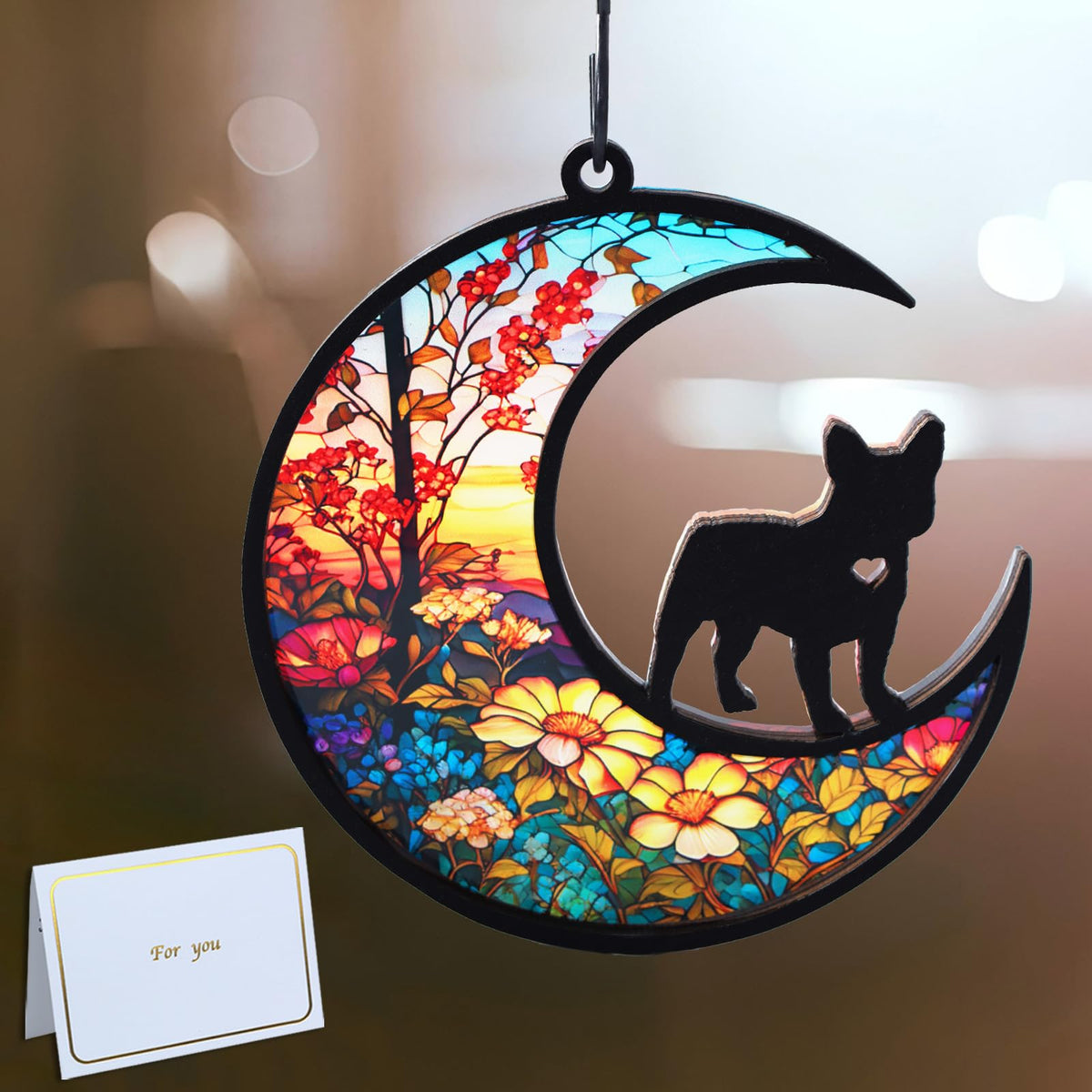 Original CCiaga DIY Dog Angel Memorial Suncatcher with Sympathy Card,Memorial Gifts for Loss of Dog Sympathy Gift,Pet Memorial Gifts for Dogs(3-Life Tree)