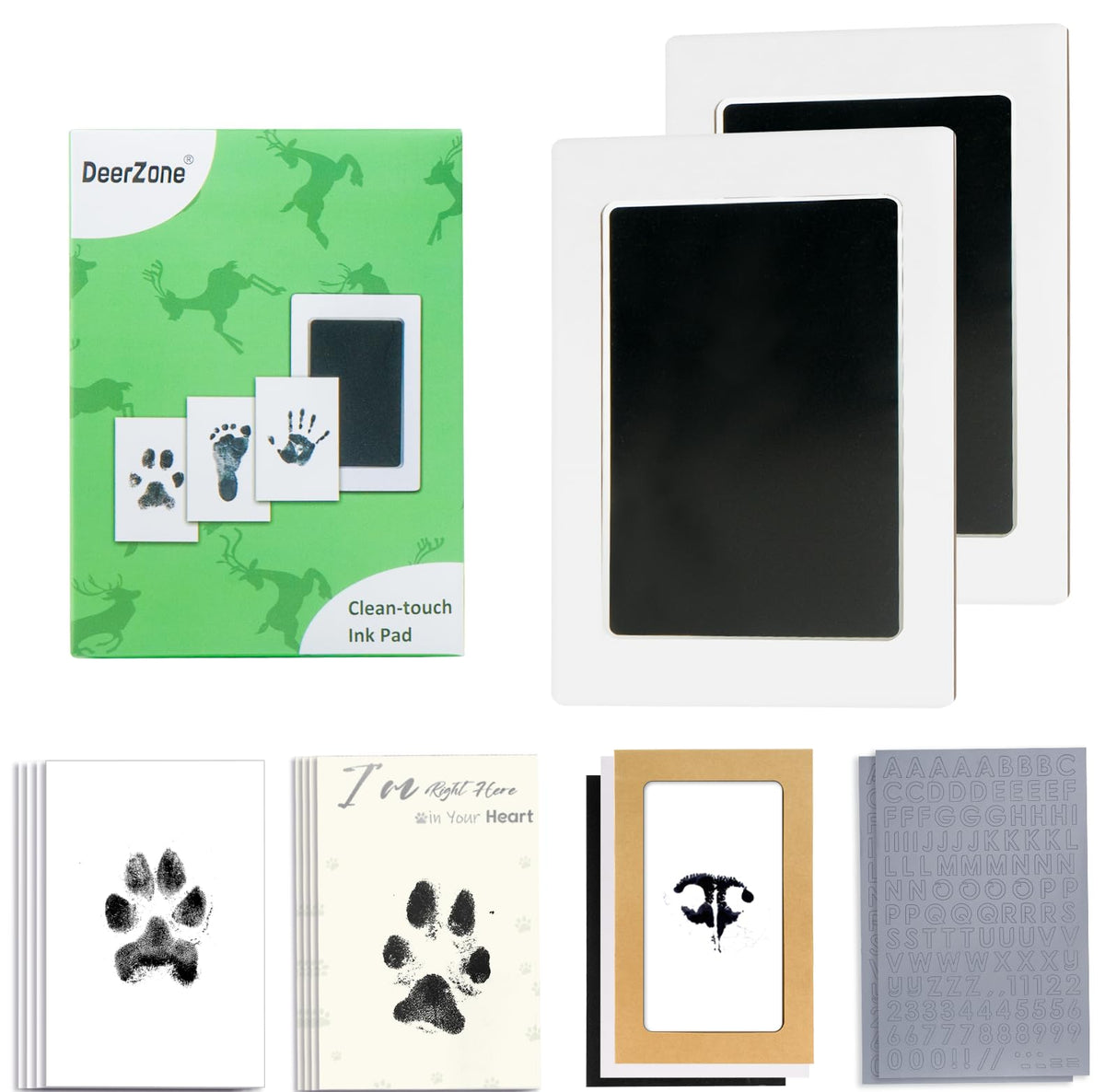 DeerZone Inkless Paw Print Kit,Dog Paw Print Kit,Dog Nose Print Kit