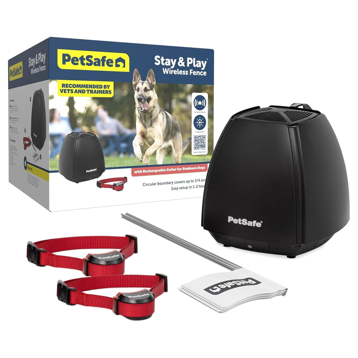PetSafe Stay & Play Wireless Fence for Stubborn Dogs, Up to 3/4-Acre