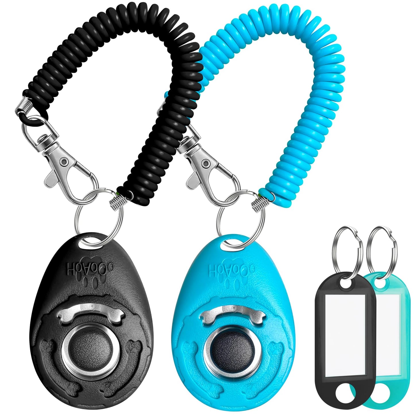 Dog Training Clicker with Sring Wrist and Keyring - Pet Dog Training Clickers for Puppy, Cat, Potty, Bird, Horse, Pet, Trainer Training Tools, Behavior Aids