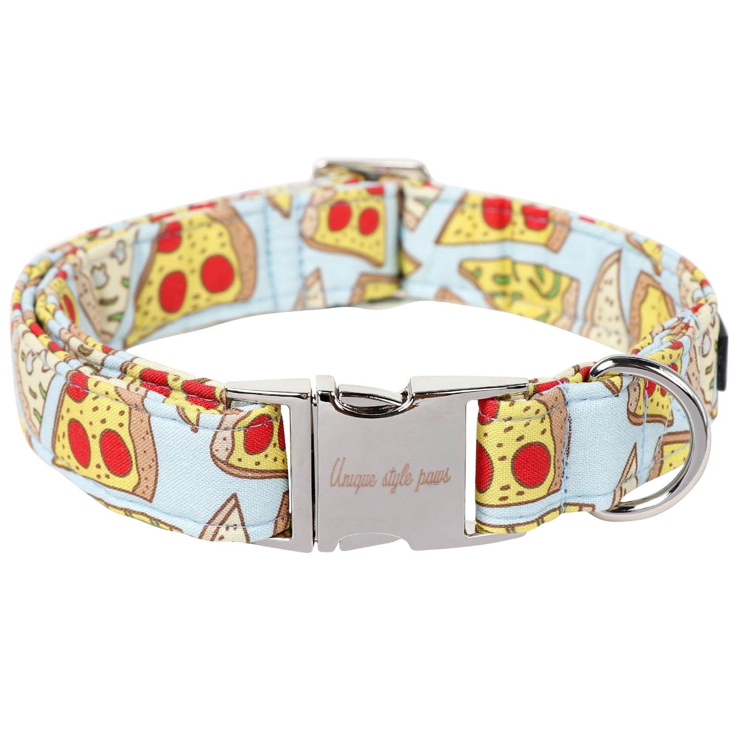 Unique Style Paws Dog Collar With Metal Buckle - Red Rose Flower Gift for Small, Medium, Large Boys Girls Dogs - Durable and Cute