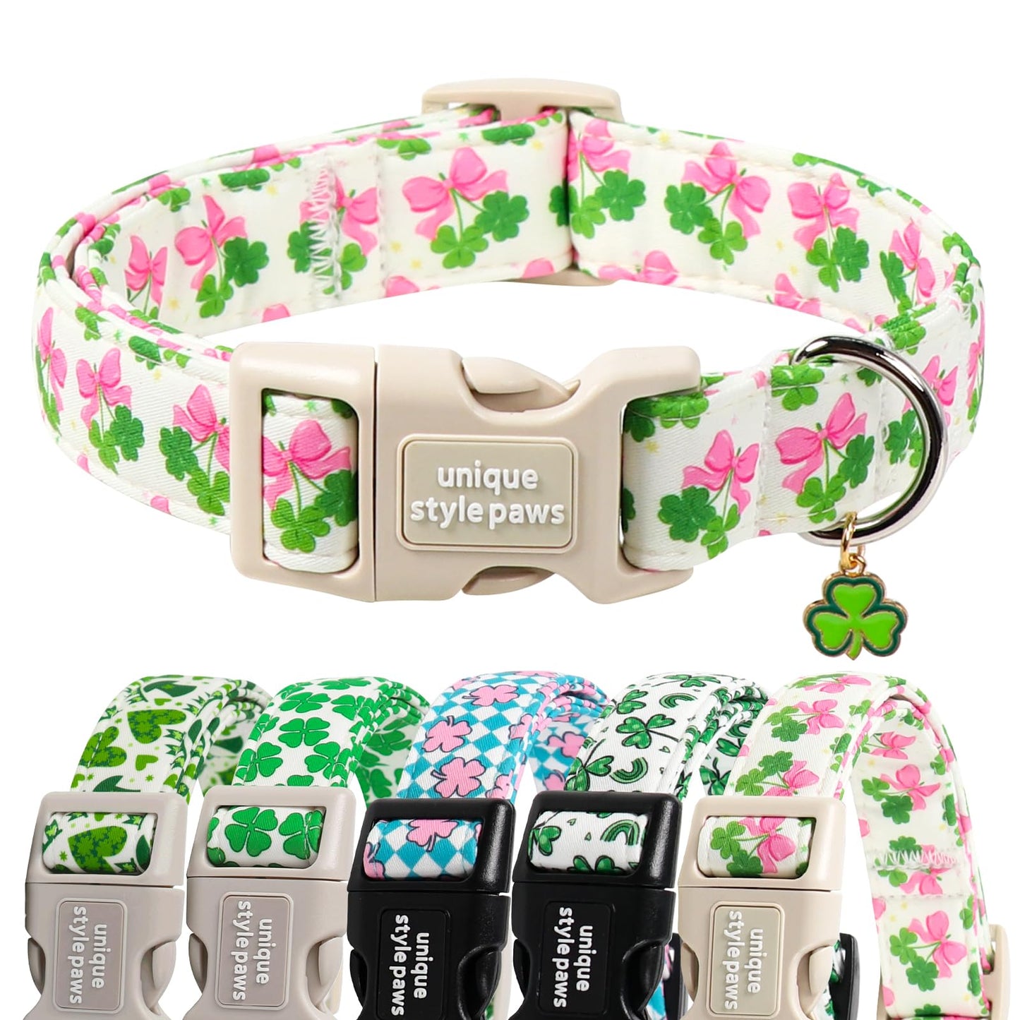Unique Style Paws Dog Collar With Metal Buckle - Red Rose Flower Gift for Small, Medium, Large Boys Girls Dogs - Durable and Cute