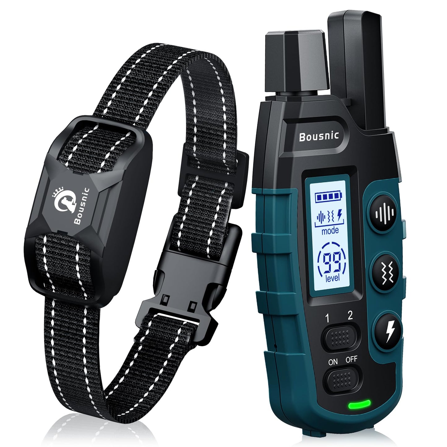 Bousnic Dog Shock Collar - 3300Ft Dog Training Collar with Remote for 5-120lbs Small Medium Large Dogs Rechargeable Waterproof e Collar with Beep (1-8), Vibration(1-16), Safe Shock(1-99) (Orange)