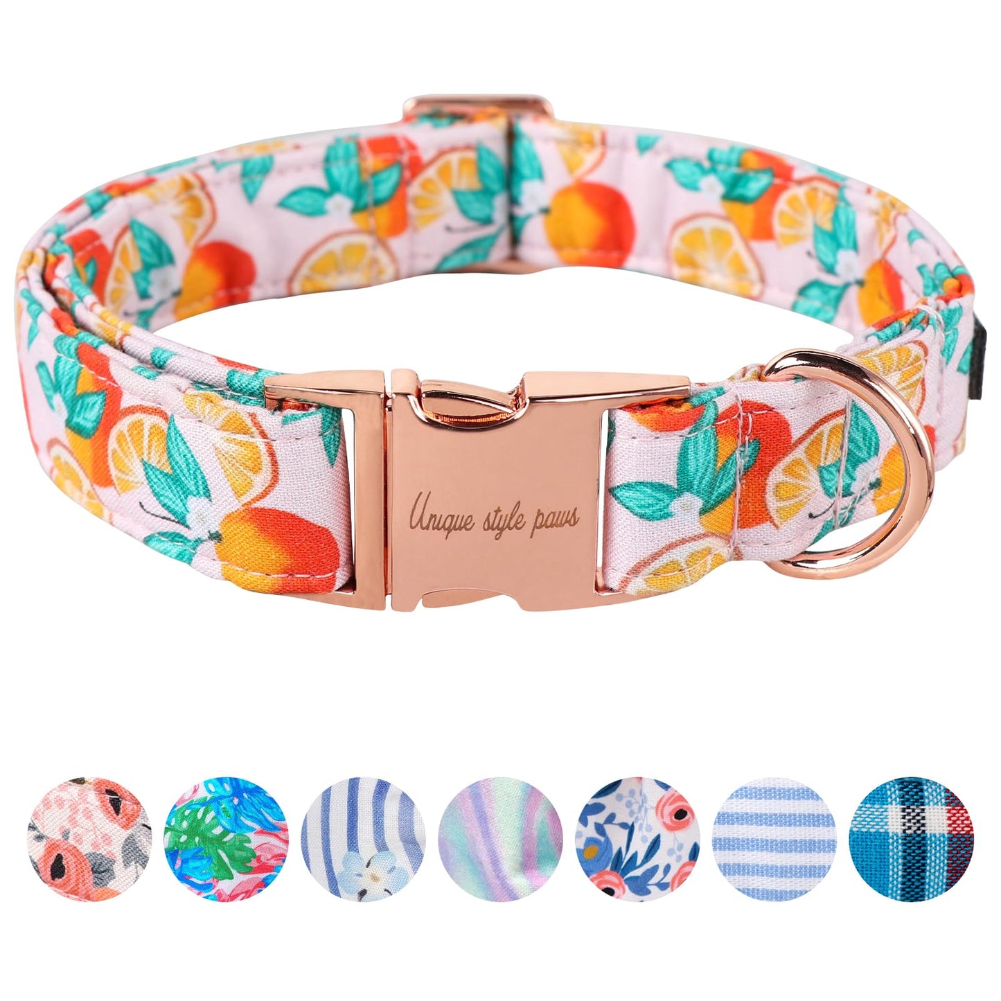 Unique Style Paws Dog Collar With Metal Buckle - Red Rose Flower Gift for Small, Medium, Large Boys Girls Dogs - Durable and Cute