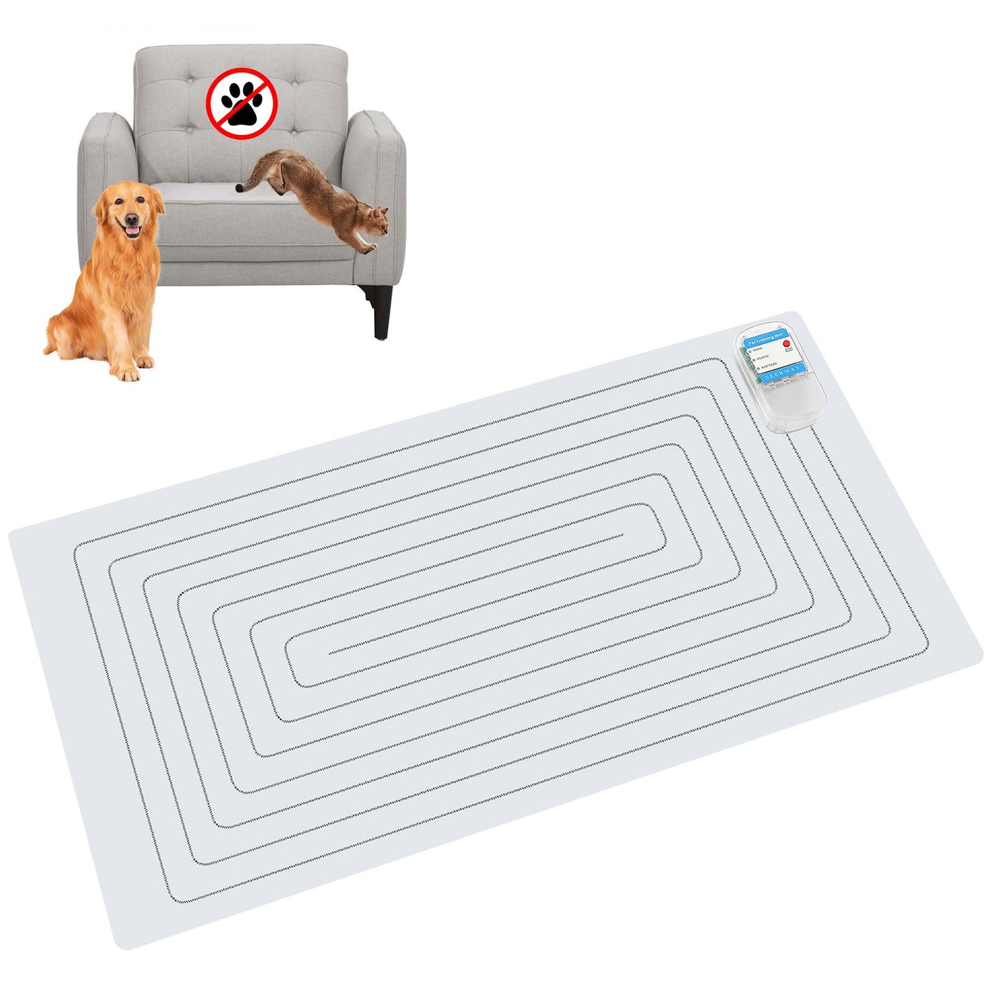 SEERWAY Scat Pet Shock Mat for Dog & Cat: 3 Training Modes 60x12 Inches
