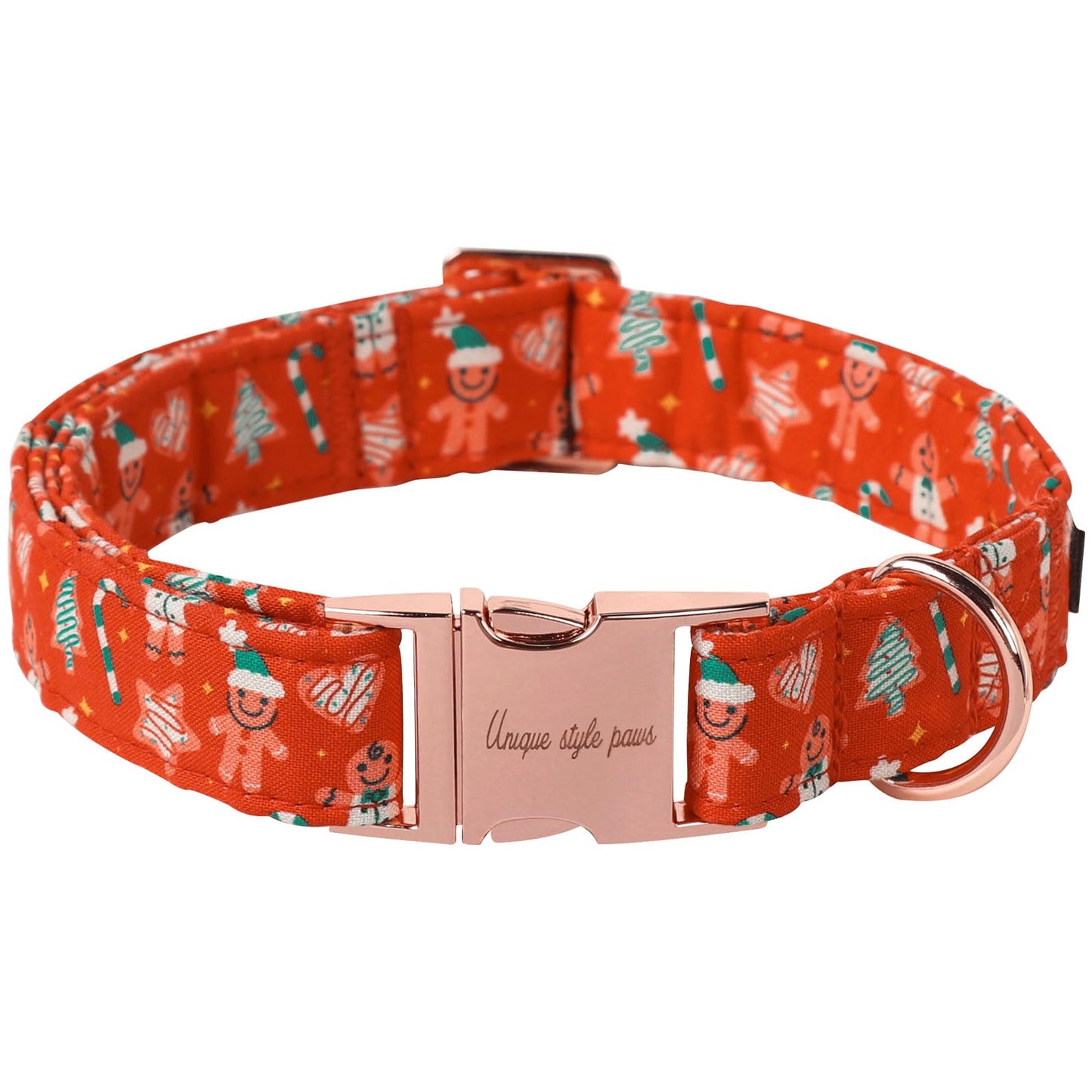 Unique Style Paws Dog Collar With Metal Buckle - Red Rose Flower Gift for Small, Medium, Large Boys Girls Dogs - Durable and Cute