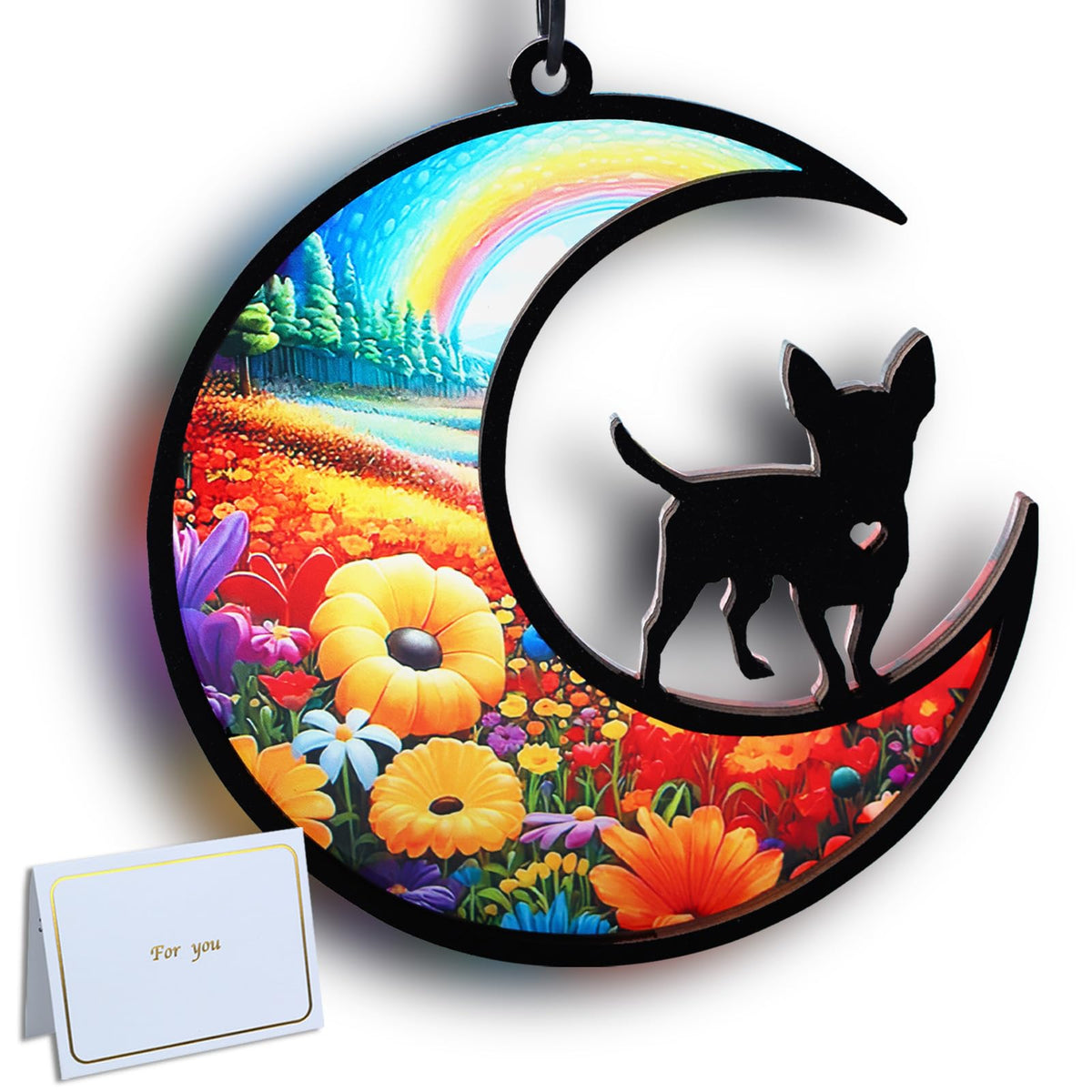 Original CCiaga DIY Dog Angel Memorial Suncatcher with Sympathy Card,Memorial Gifts for Loss of Dog Sympathy Gift,Pet Memorial Gifts for Dogs(3-Life Tree)