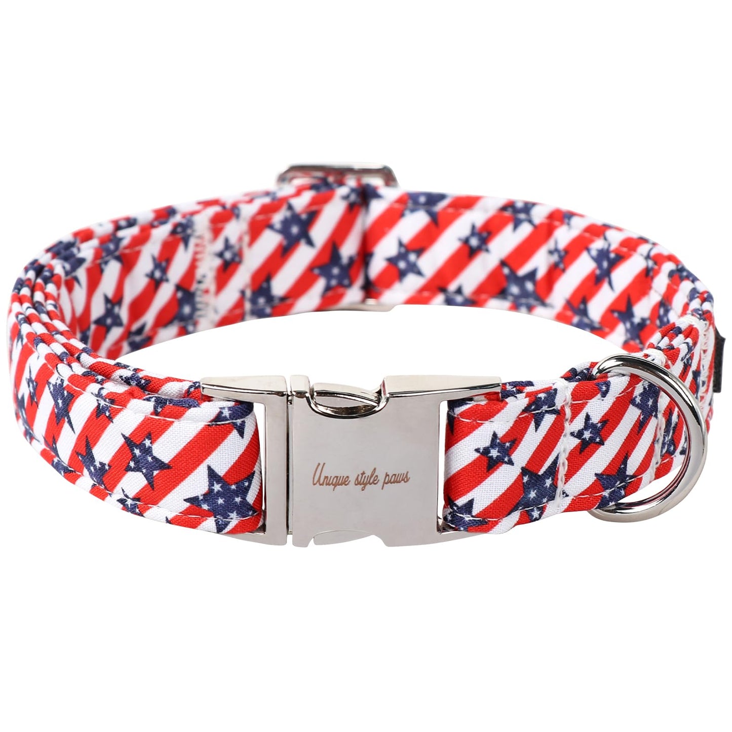 Unique Style Paws Dog Collar With Metal Buckle - Red Rose Flower Gift for Small, Medium, Large Boys Girls Dogs - Durable and Cute