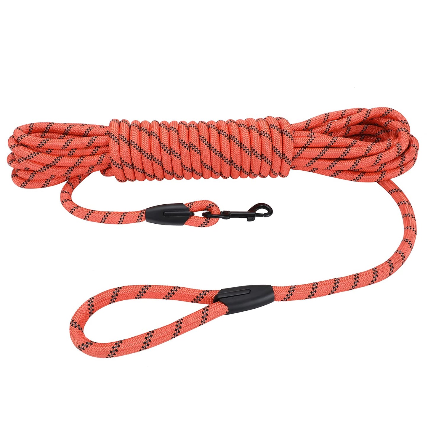 Hi Kiss Dog/Puppy Obedience Recall Training Agility Lead - 15ft 20ft 30ft 50ft 100ft Training Leash - Great for Play, Camping, or Backyard - Black 20ft
