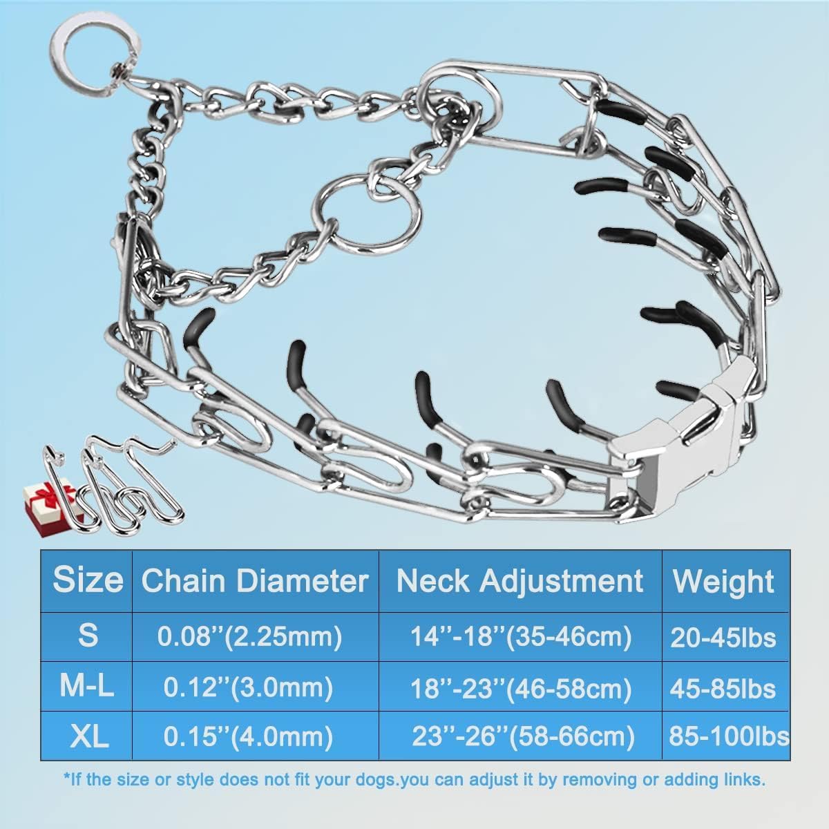 Prong Collar for Dogs, Dog Training Collar for Small Medium Large Dogs