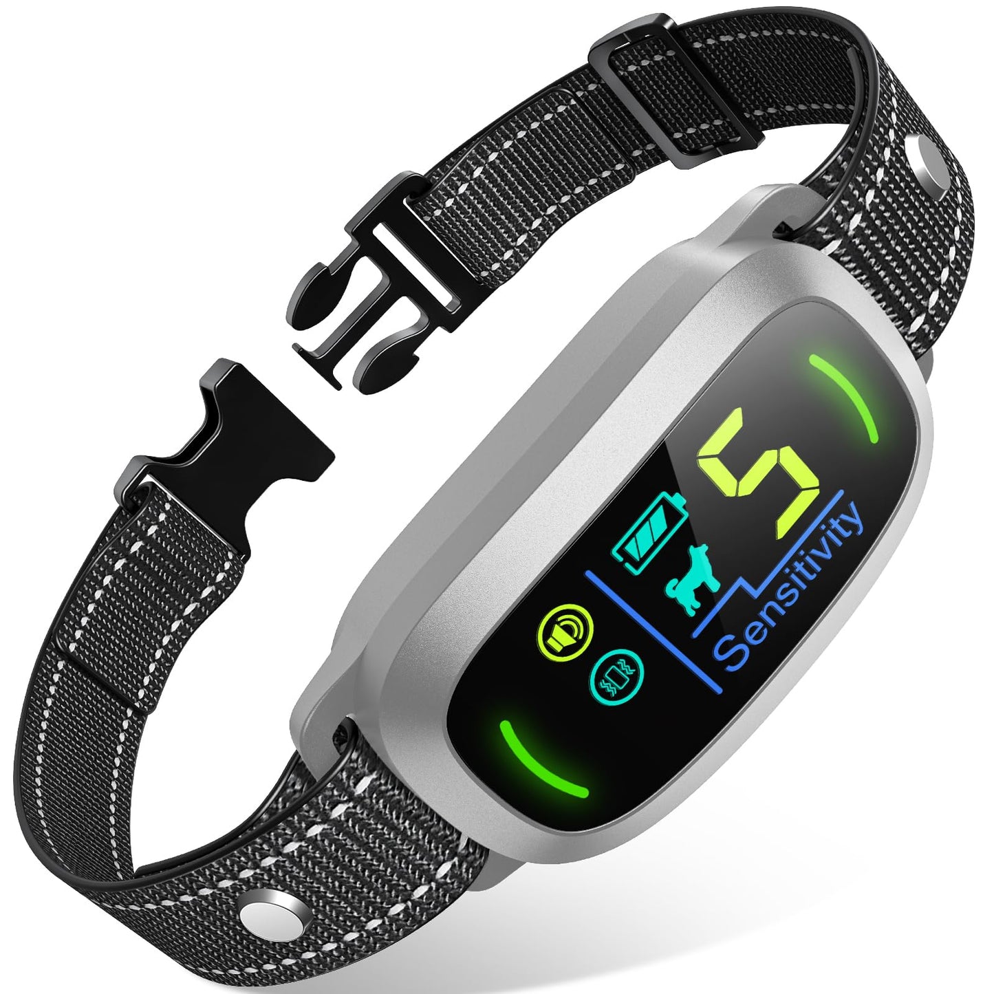 FAFAFROG Dog Bark Collar, Rechargeable Smart Collar, Anti Barking Training Collar with 5 Adjustable Sensitivity Beep Vibration, Bark Collar for Large Medium Small Dogs (Black)
