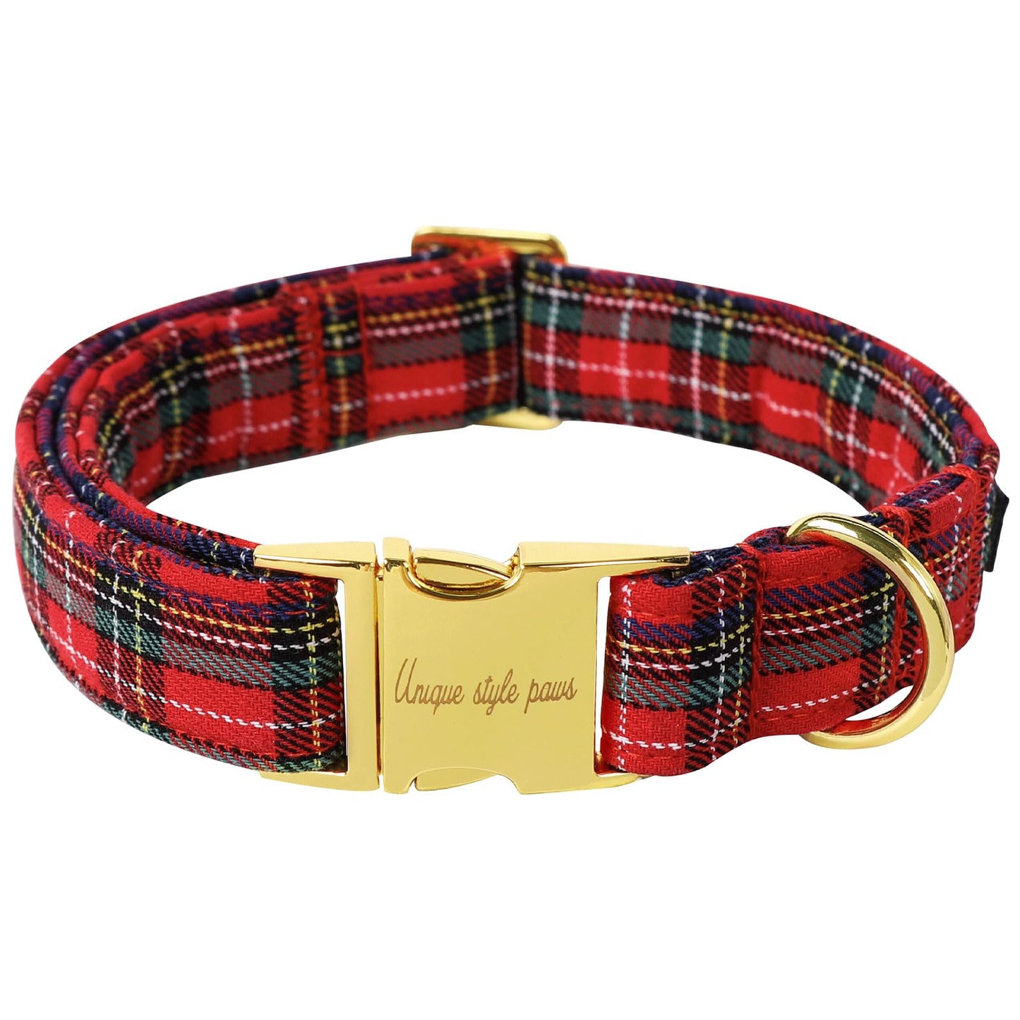 Unique Style Paws Dog Collar With Metal Buckle - Red Rose Flower Gift for Small, Medium, Large Boys Girls Dogs - Durable and Cute