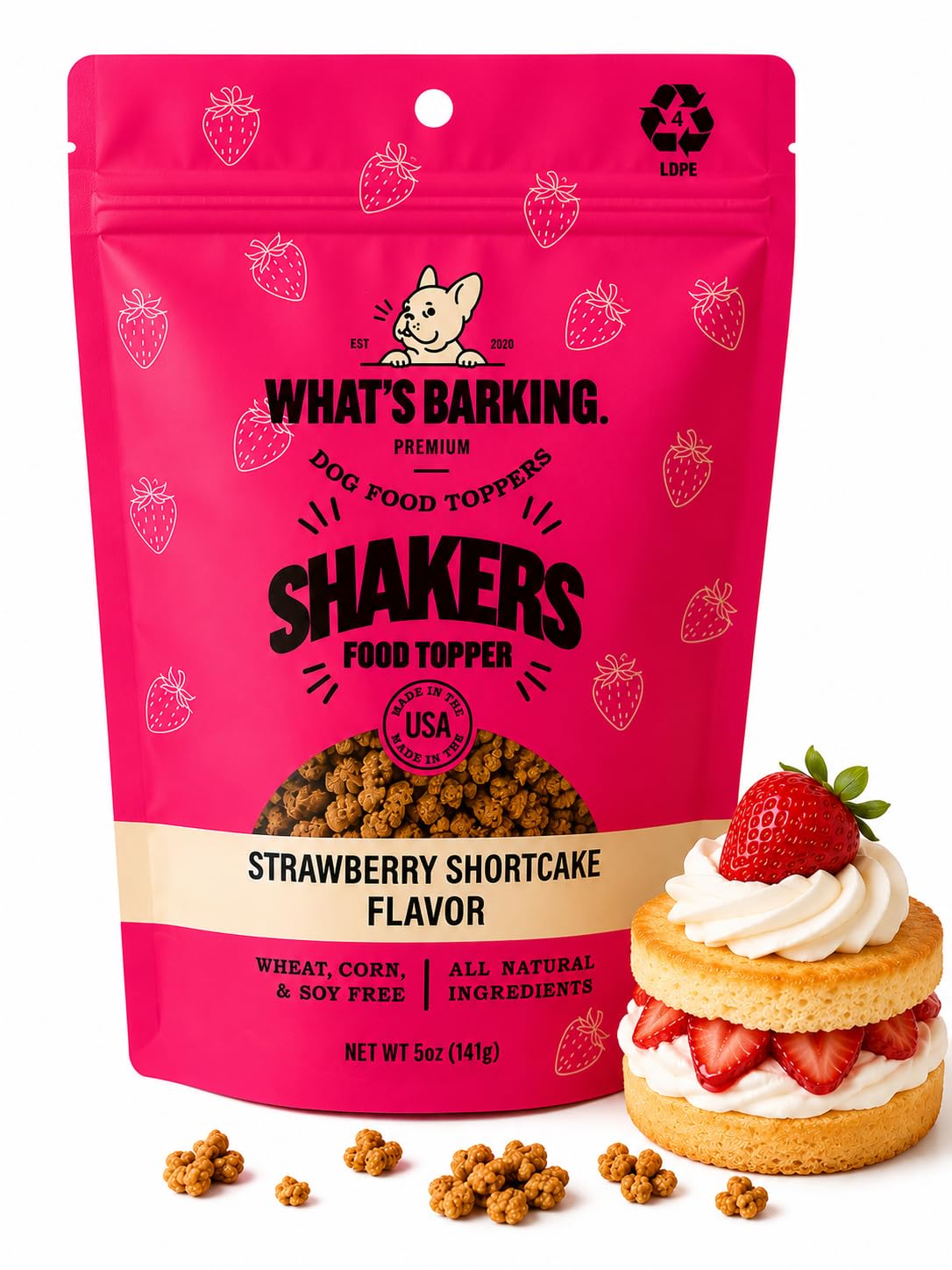 Shakers Dog Meal Toppers, Blueberry Muffin, Non-GMO, 3 Pack
