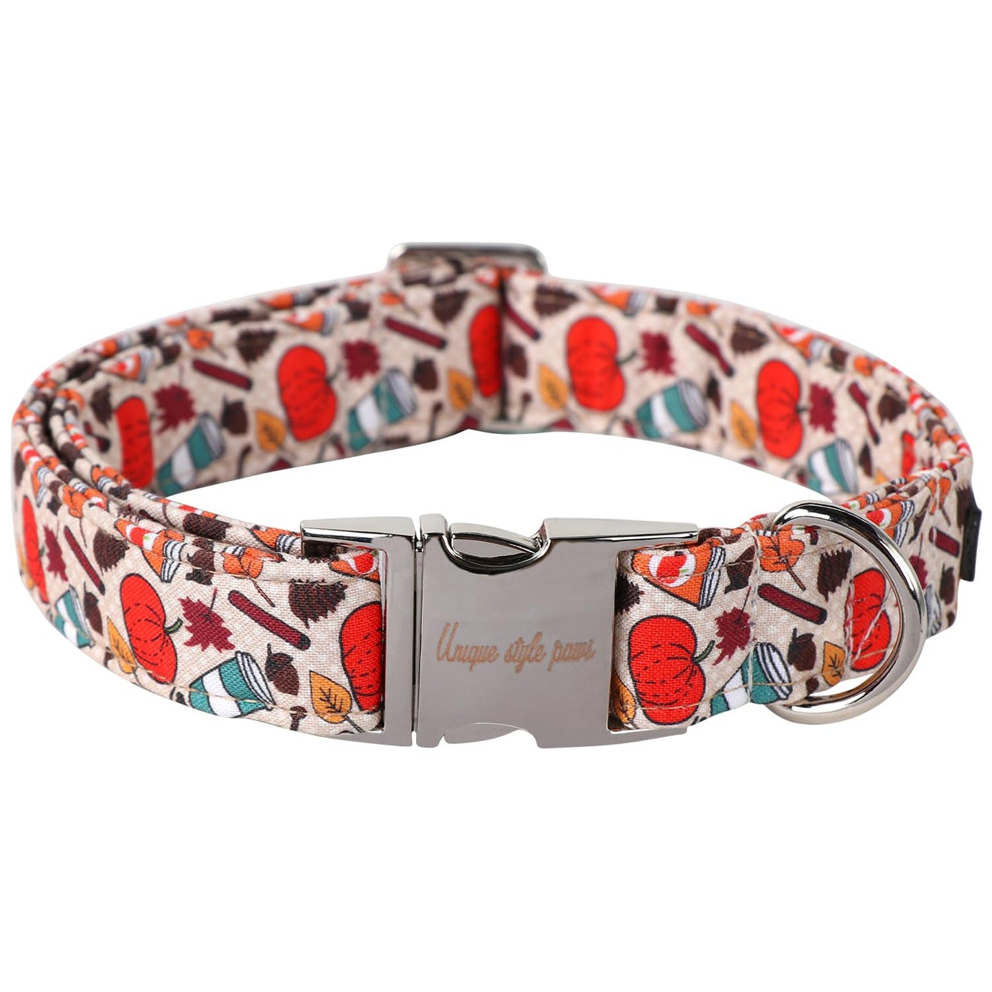 Unique Style Paws Dog Collar With Metal Buckle - Red Rose Flower Gift for Small, Medium, Large Boys Girls Dogs - Durable and Cute