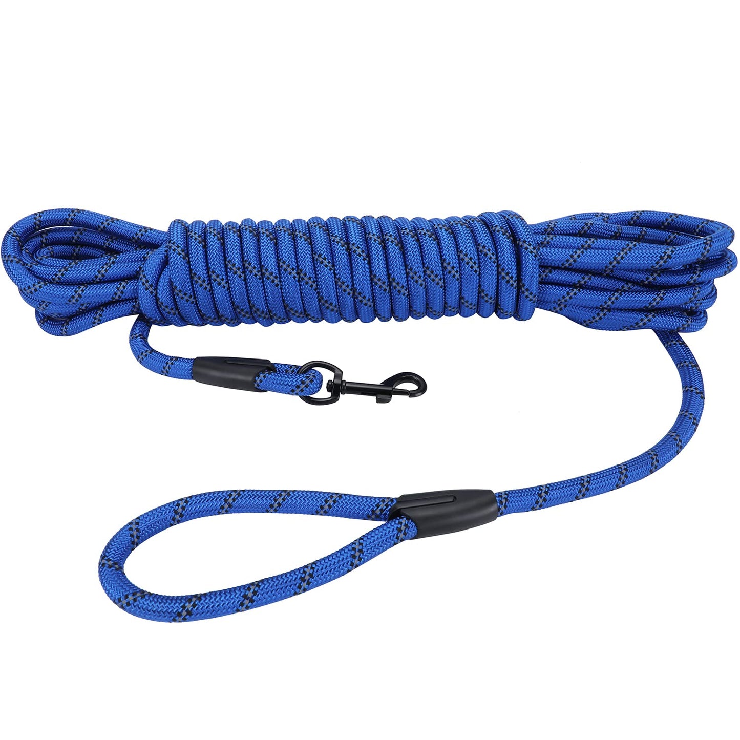 Hi Kiss Dog/Puppy Obedience Recall Training Agility Lead - 15ft 20ft 30ft 50ft 100ft Training Leash - Great for Play, Camping, or Backyard - Black 20ft