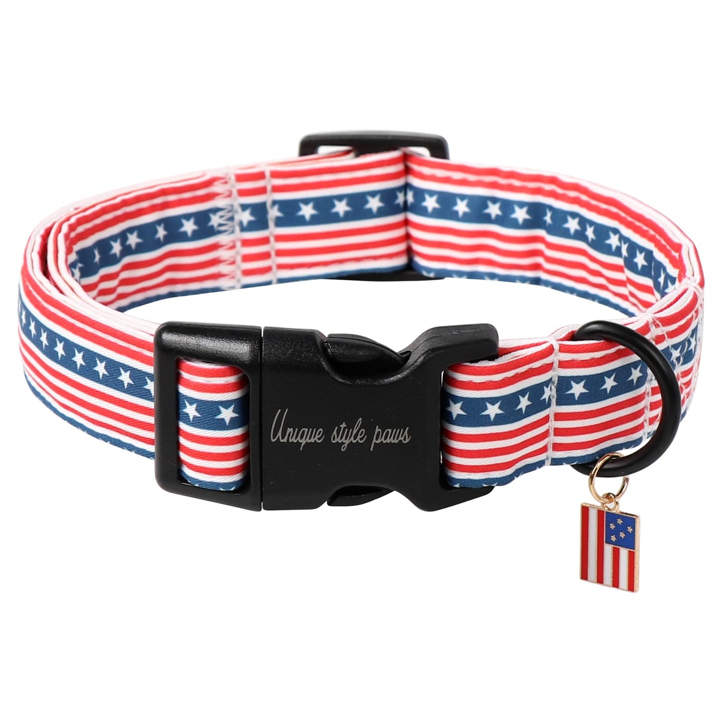 Unique Style Paws Dog Collar With Metal Buckle - Red Rose Flower Gift for Small, Medium, Large Boys Girls Dogs - Durable and Cute