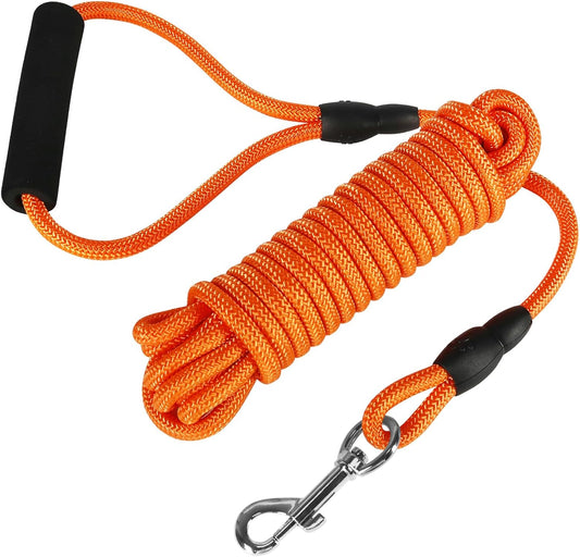 Vivifying Floating Long Dog Leash, 20FT Dog Training Leash, Lightweight Dog Check Cord Rope Lead with Comfortable Handle for Outside, Hiking, Swimming, Beach and Lake