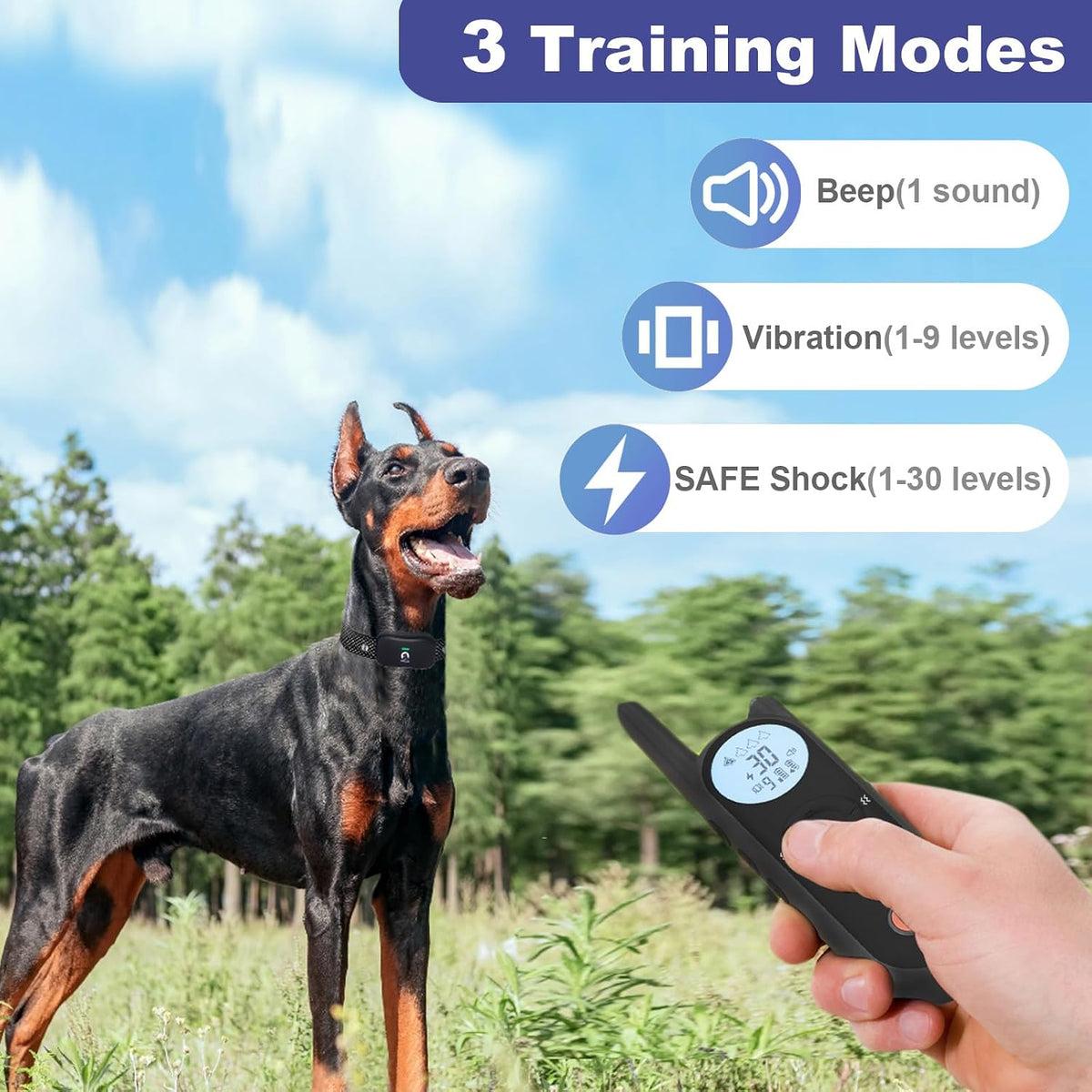 MIMOFPET Wireless Dog Fence for 2 Dogs - Covers up to 856-Acre Electric Fence,6000FT Waterproof Collar with Remote,Rechargeable Pet Containment System with 3 Training Modes for Large Medium Dogs