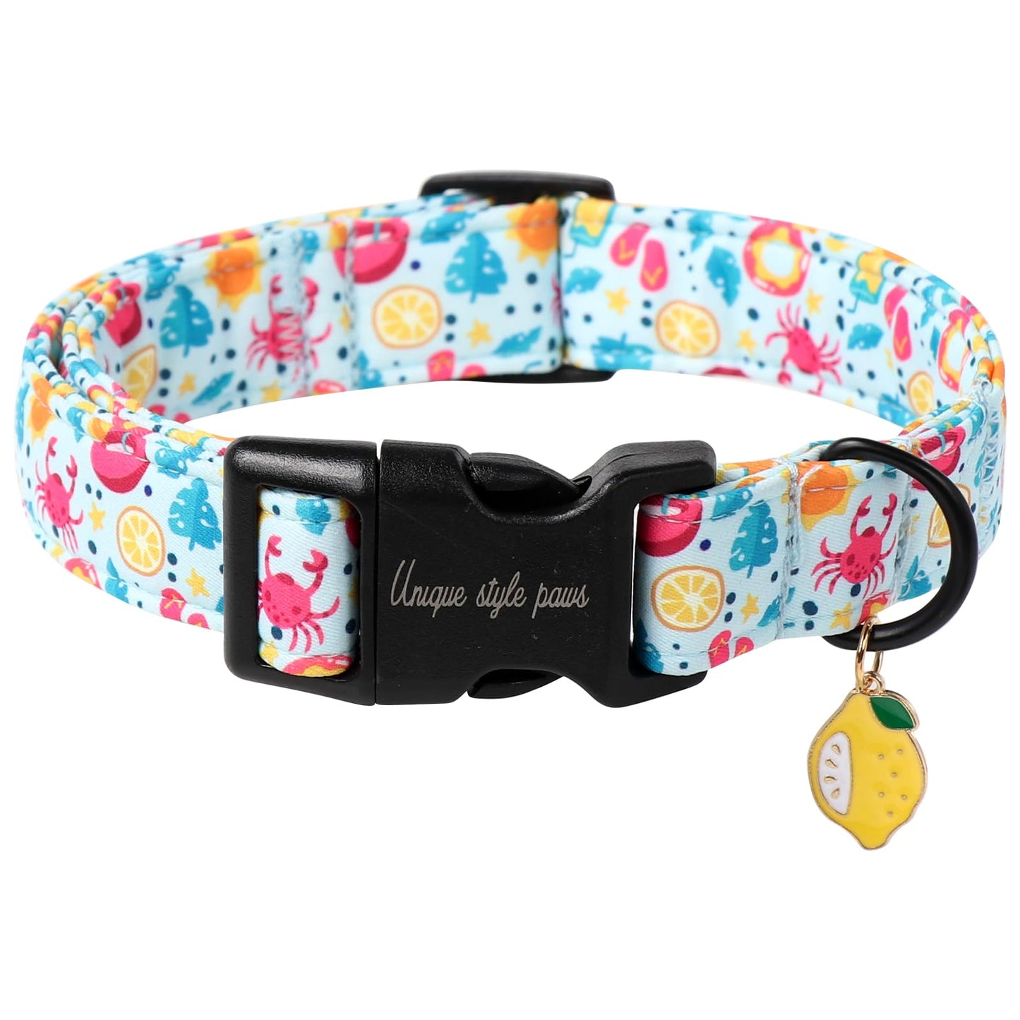 Unique Style Paws Dog Collar With Metal Buckle - Red Rose Flower Gift for Small, Medium, Large Boys Girls Dogs - Durable and Cute