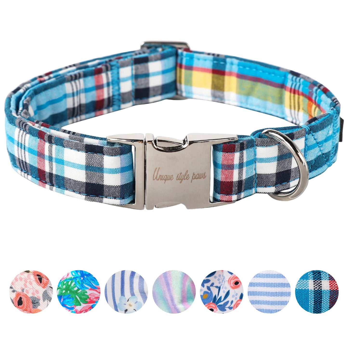 Unique Style Paws Dog Collar With Metal Buckle - Red Rose Flower Gift for Small, Medium, Large Boys Girls Dogs - Durable and Cute