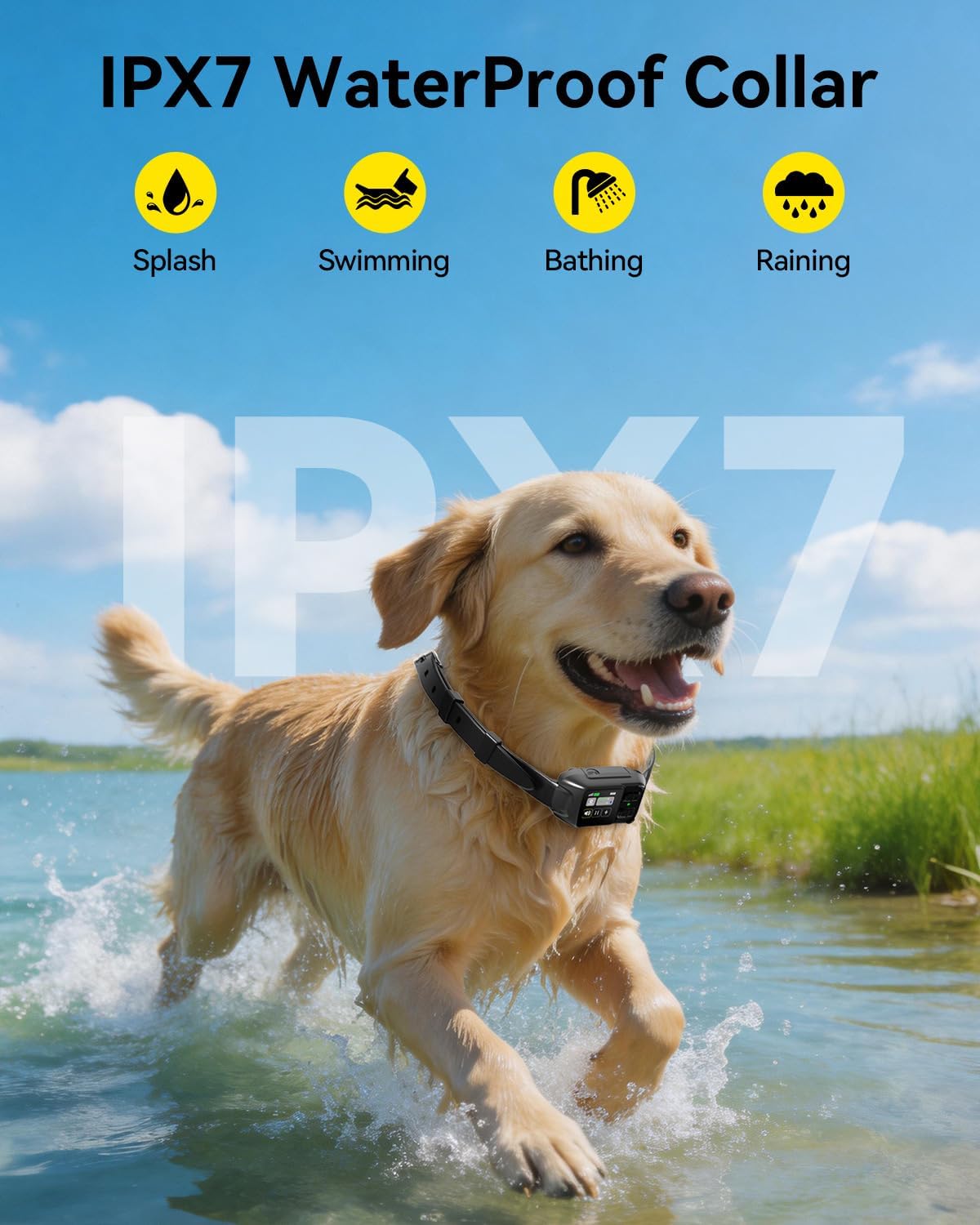 GPS Wireless Dog Fence with Customizable/Circular Boundary, Smart Portable Electric Dog Collar with 3 Correction Modes, Rechargeable, IPX7 Waterproof Pet Containment System for Outdoor Use