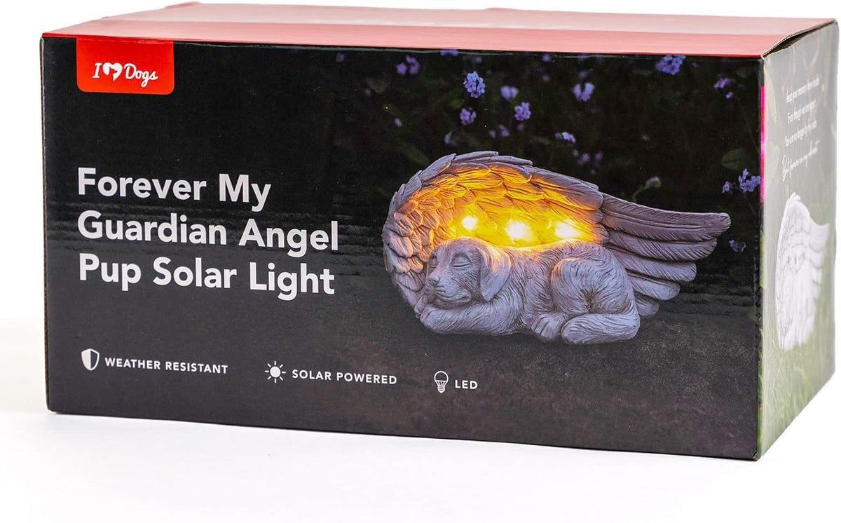 iHeartDogs Forever My Guardian Angel Garden Solar Light, Dog Memorial Stone