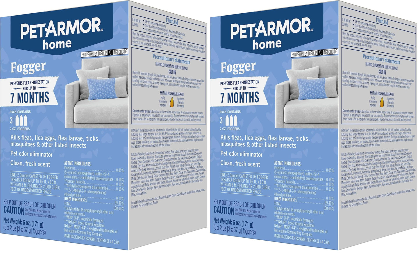 PETARMOR Home Household Spray for Fleas and Ticks, Flea Treatment for Home, Prevents Flea and Tick Re-Infestations for Cats and Dogs, Treats Carpet, Furniture, and More, 24 Ounce