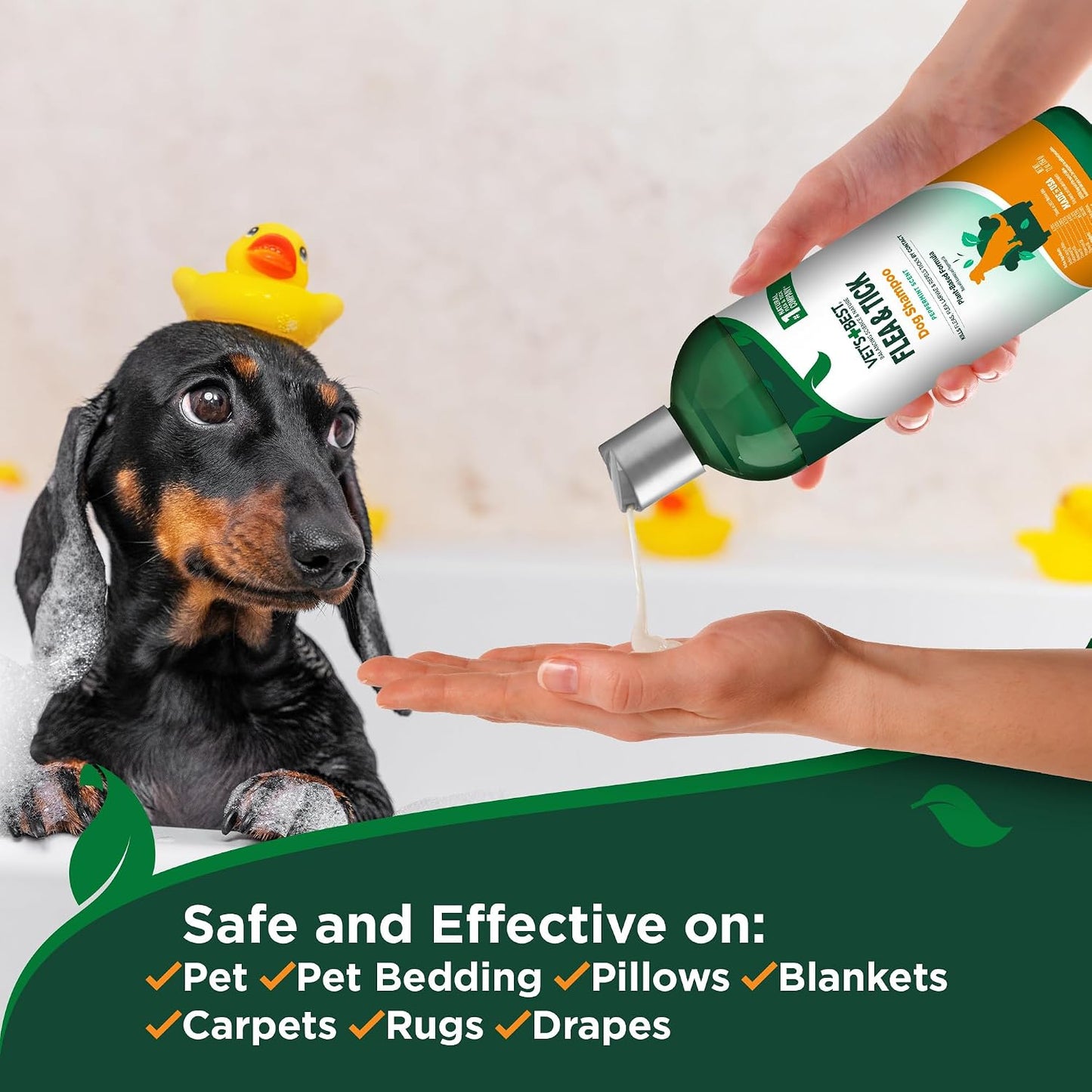 Vet's Best Flea & Tick Shampoo for Dogs, Plant-Based, 12 oz