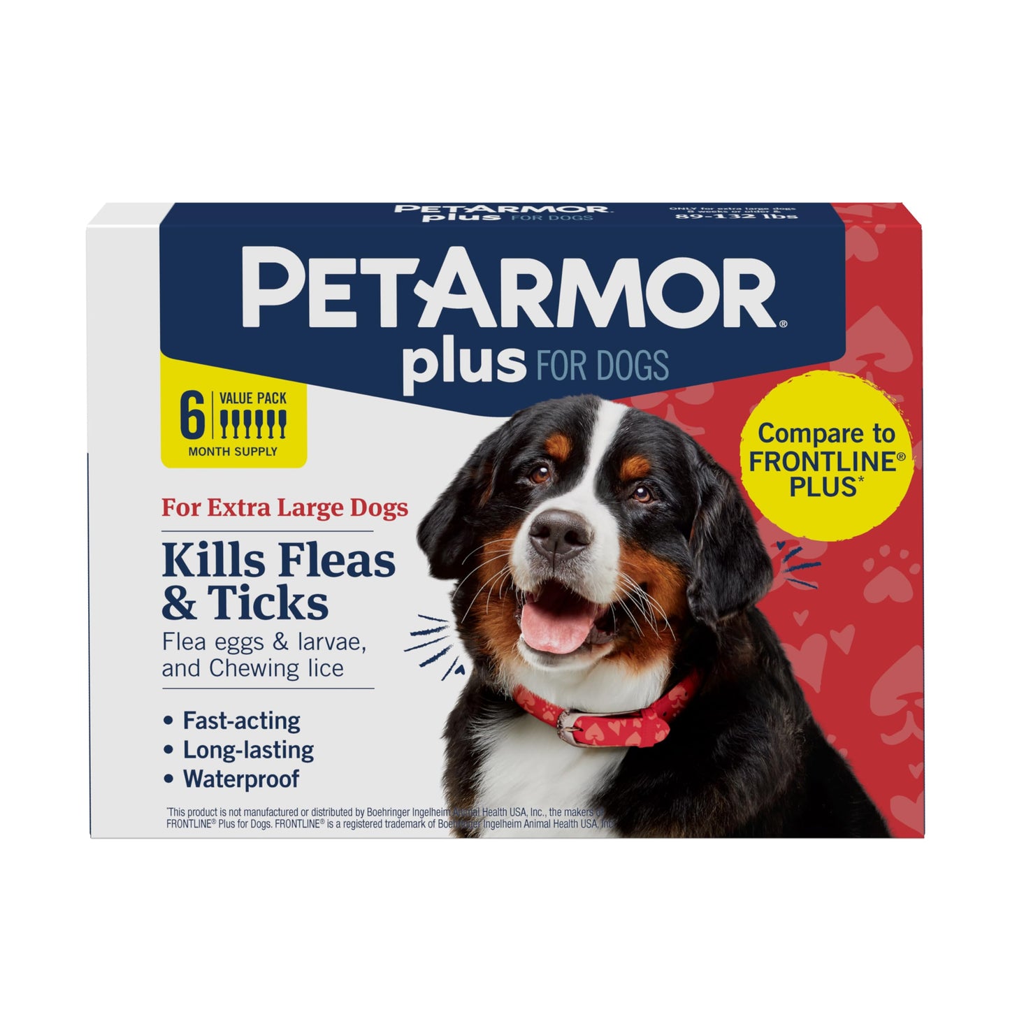 PetArmor Plus Flea & Tick Topical Dogs 89-132 lbs, 3-Month