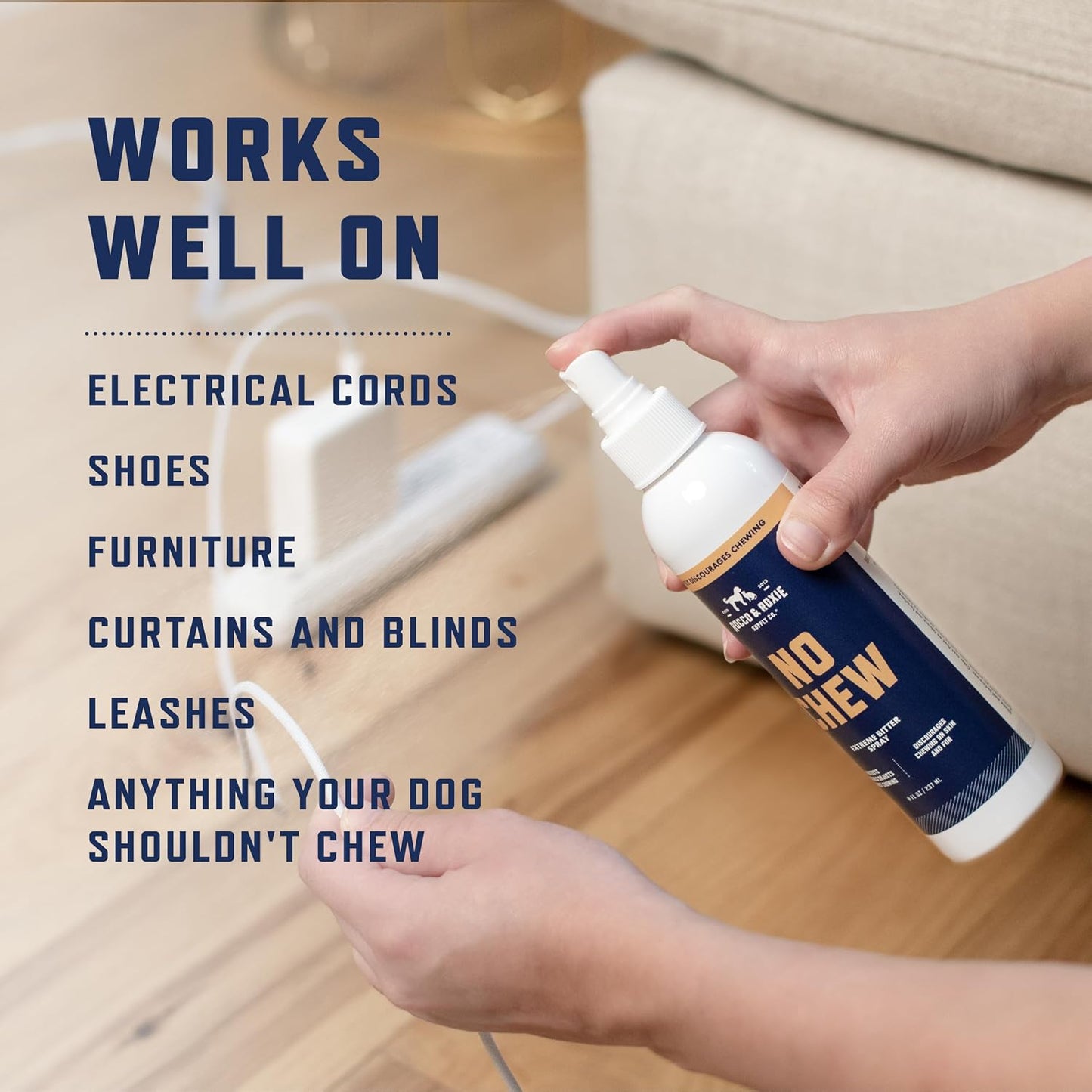 Rocco & Roxie No Chew Spray for Dogs - Alcohol-Free with Copaiba Oil, 8oz