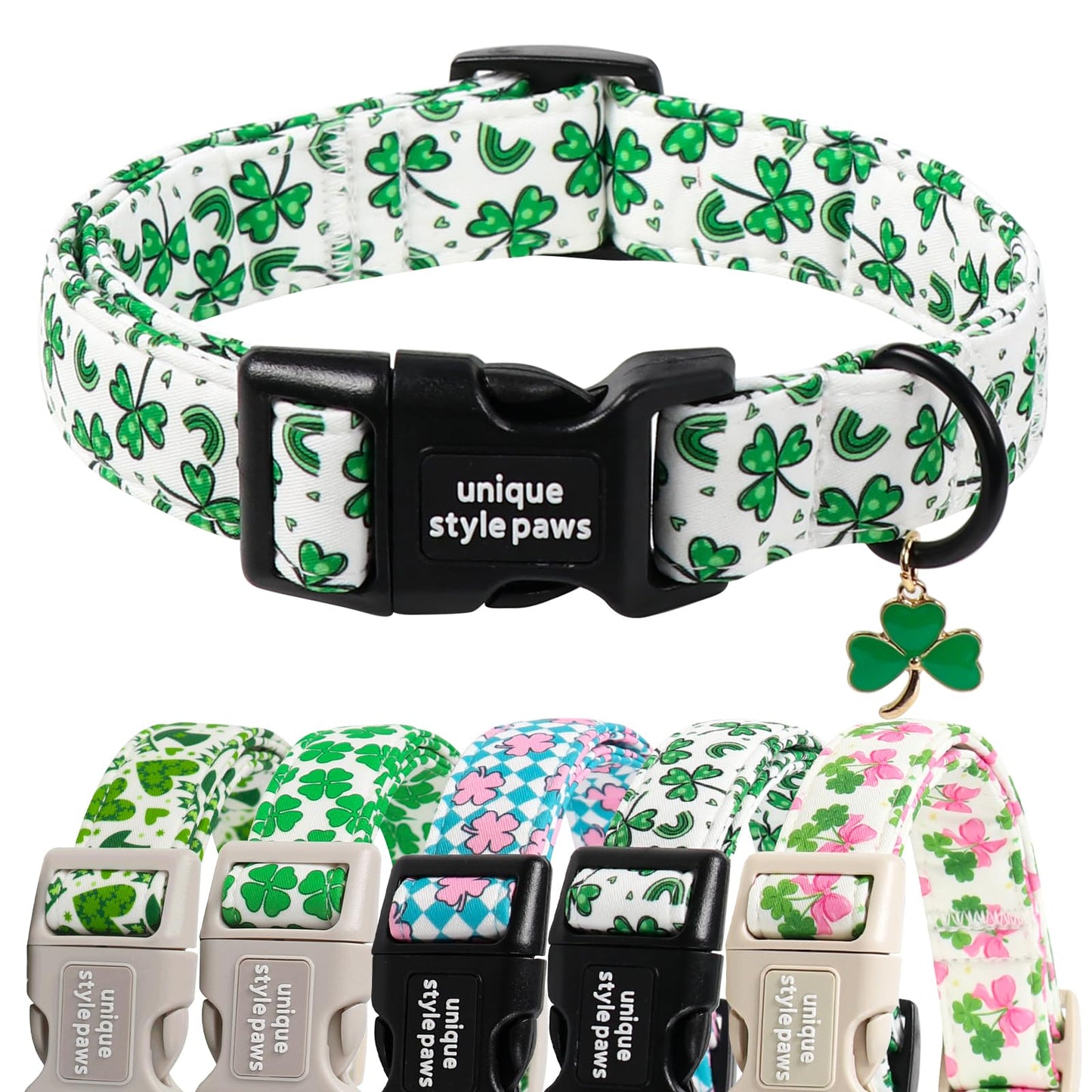 Unique Style Paws Dog Collar With Metal Buckle - Red Rose Flower Gift for Small, Medium, Large Boys Girls Dogs - Durable and Cute