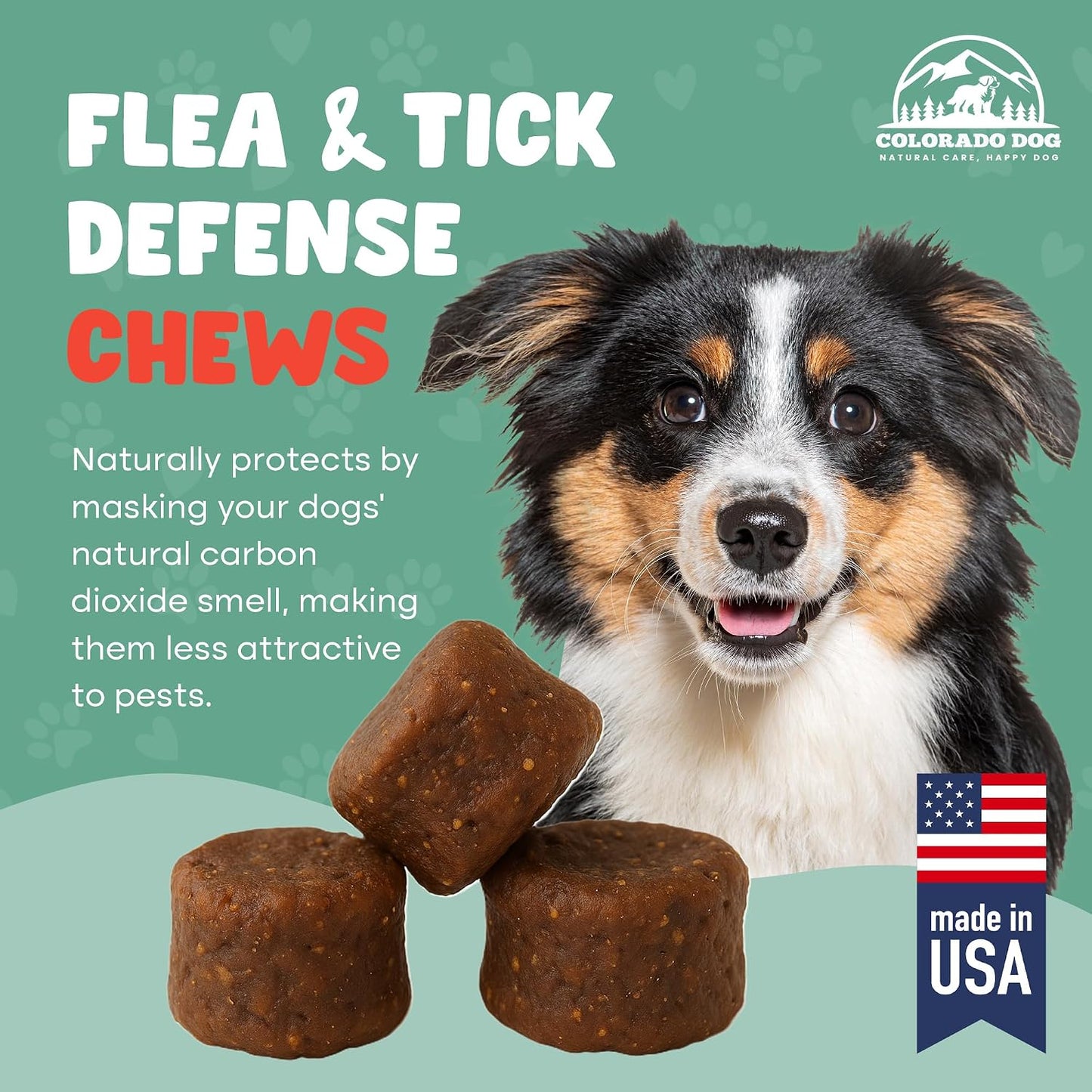 Colorado Dog Flea & Tick Chews for Dogs, 120 Ct | Bacon Flavor, Made in USA