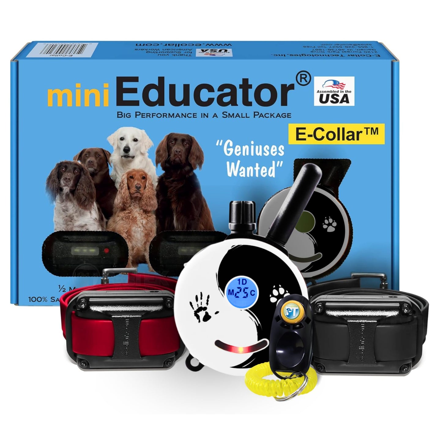 Educator ET-300 Mini E Collar for Dog Training with Remote - 1/2 Mile Range, Waterproof, 100 Blunt Stimulation Levels, Tone or Vibration Mode, Night Light Tracking for Small, Medium & Large Dogs