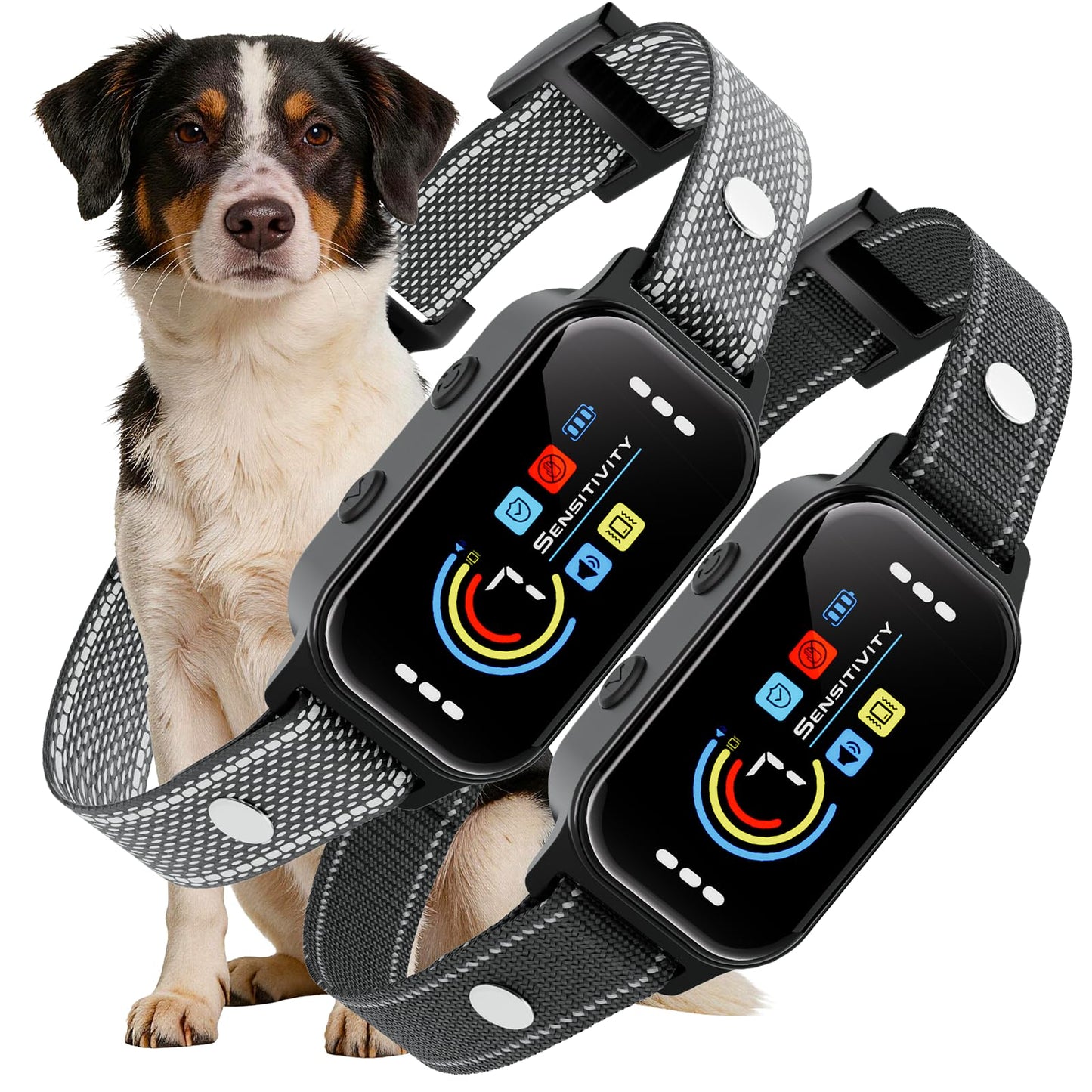 Dog Bark Collar 2 Pack, Auto Anti Barking Collar for Large Medium Small Dogs 11-120lbs, 7 Sensitivity Levels, 5 Safe Training Modes, Humane Bark Training Collar