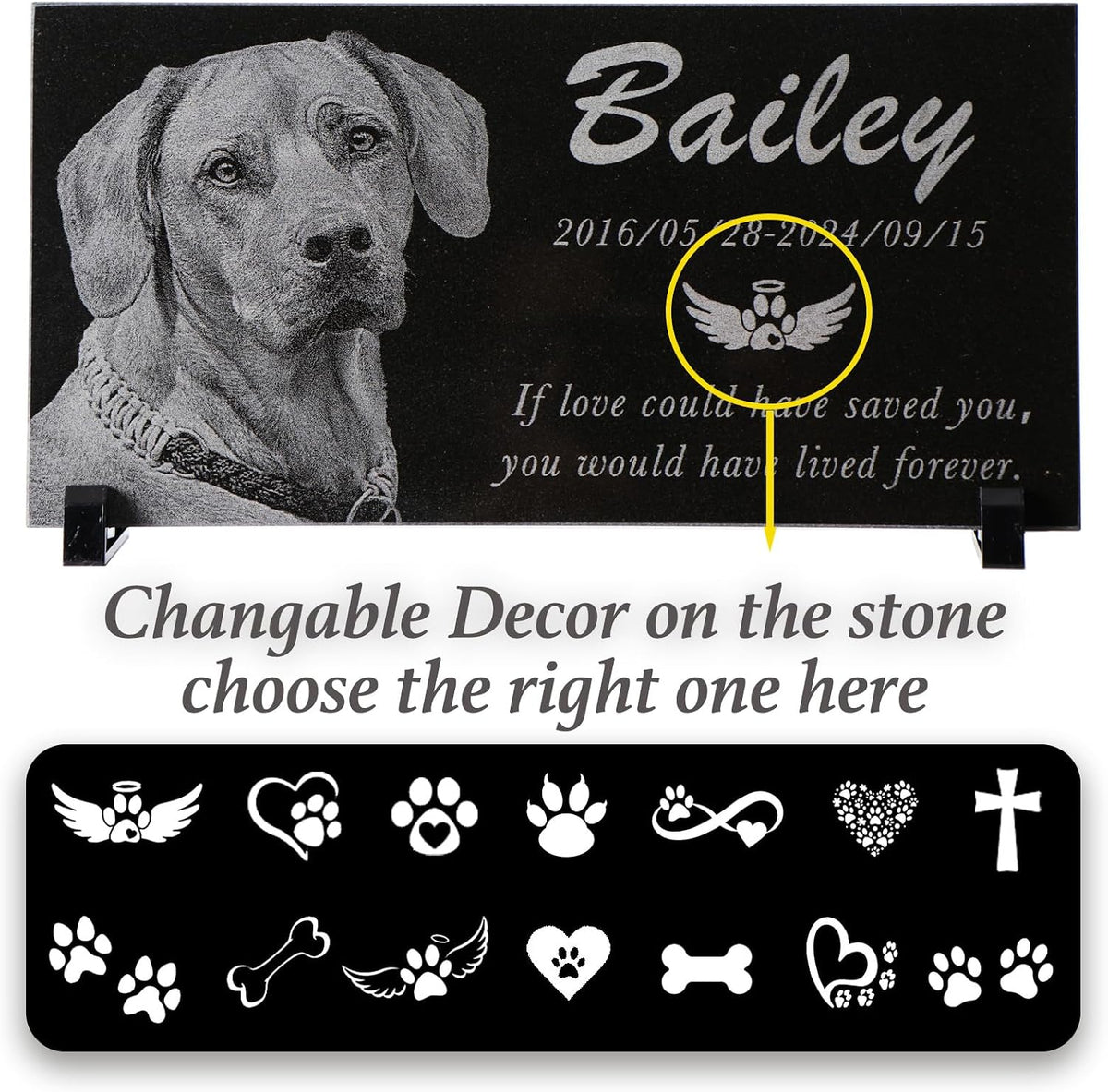 Personalized Pet Memorial Stone, Custom Grave Marker for Dogs