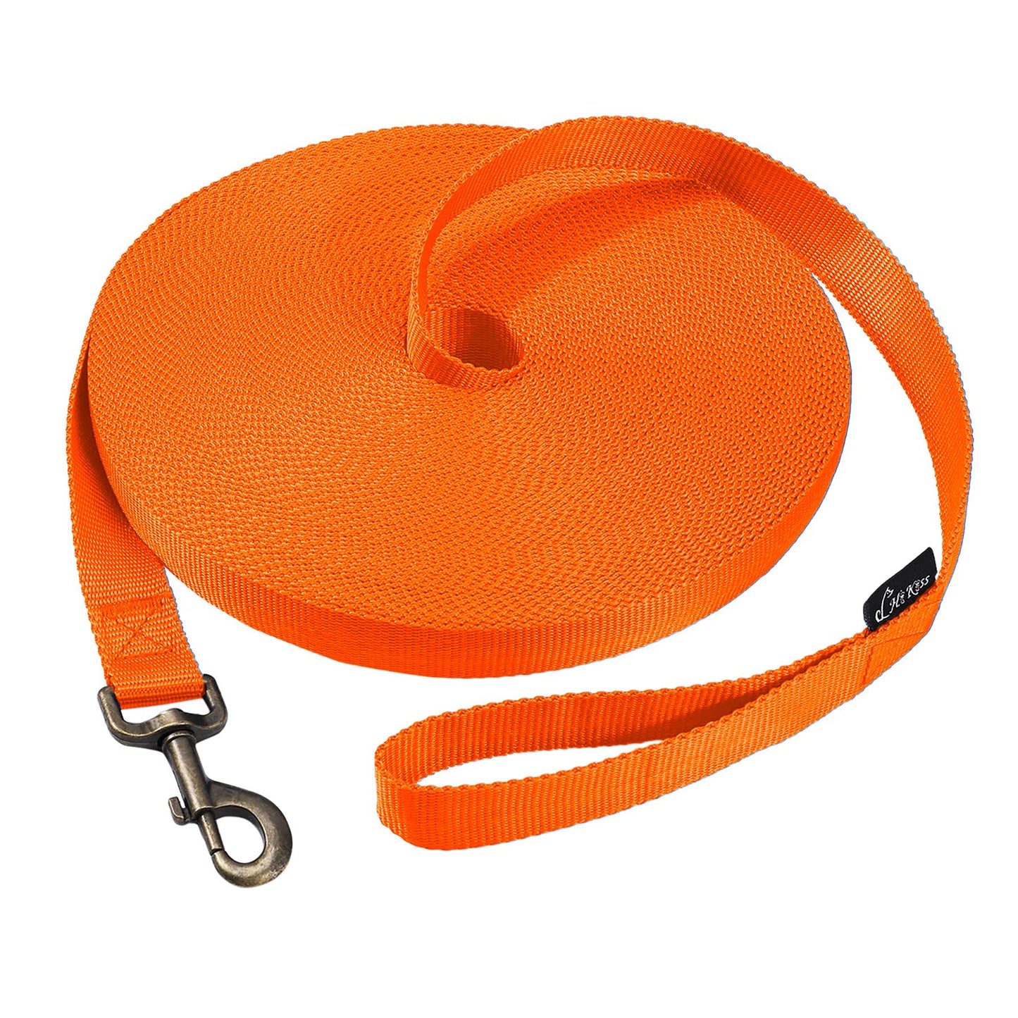 Hi Kiss Dog/Puppy Obedience Recall Training Agility Lead - 15ft 20ft 30ft 50ft 100ft Training Leash - Great for Play, Camping, or Backyard - Black 20ft