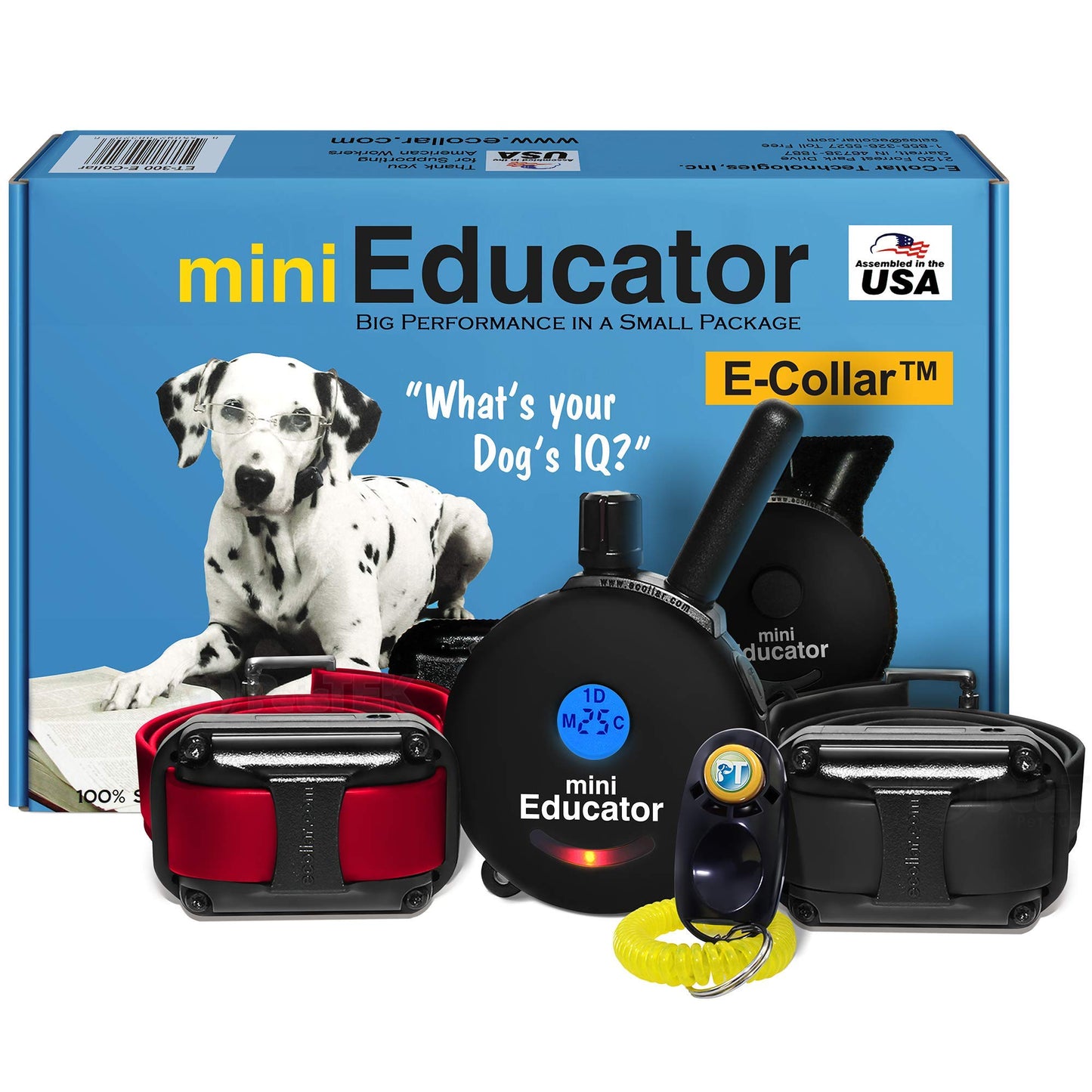 Educator ET-300 Mini E Collar for Dog Training with Remote - 1/2 Mile Range, Waterproof, 100 Blunt Stimulation Levels, Tone or Vibration Mode, Night Light Tracking for Small, Medium & Large Dogs