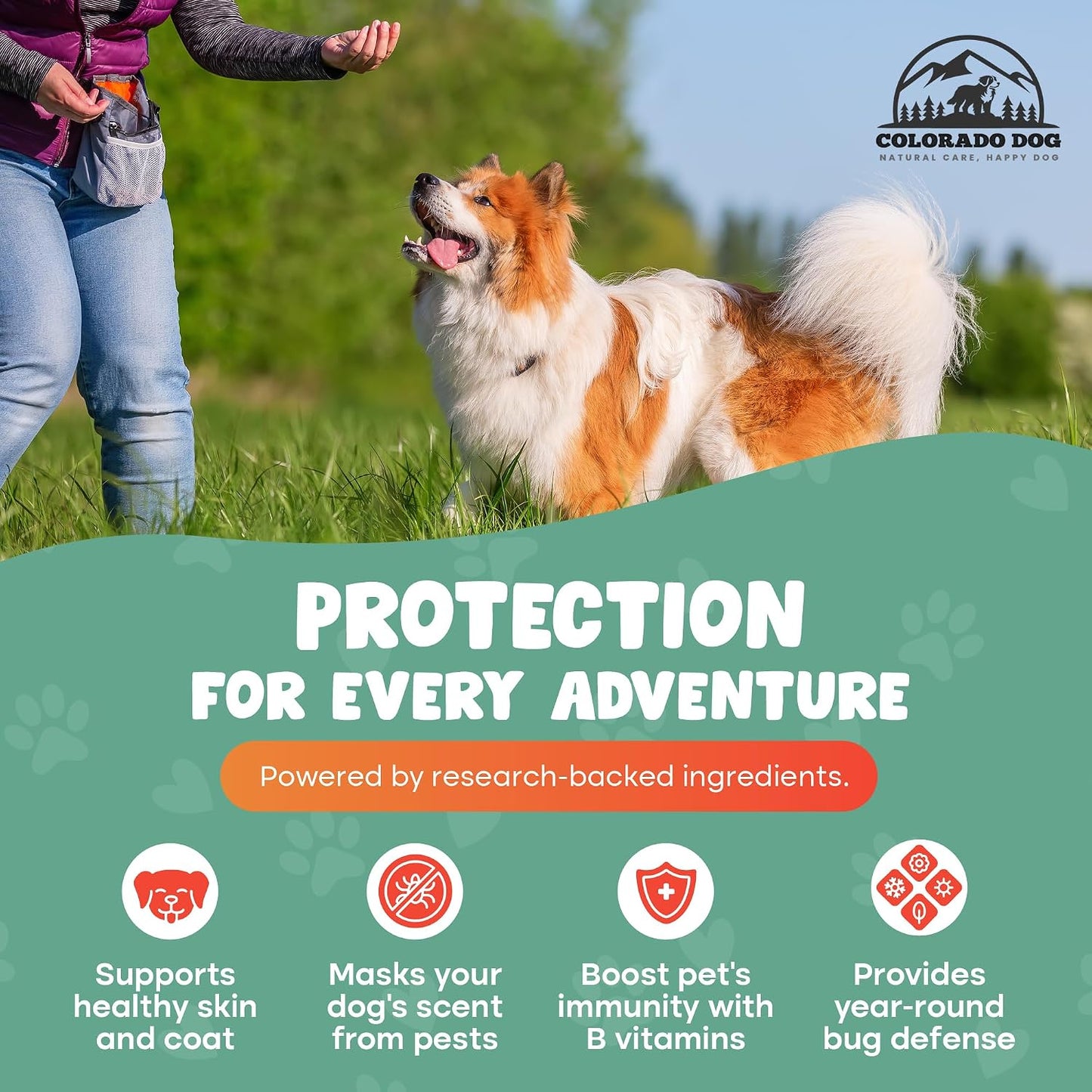 Colorado Dog Flea & Tick Chews for Dogs, 120 Ct | Bacon Flavor, Made in USA