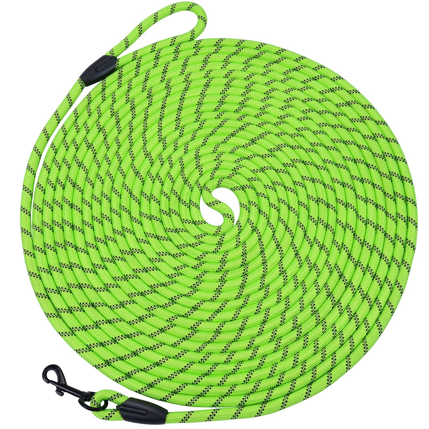 Hi Kiss Dog/Puppy Obedience Recall Training Agility Lead - 15ft 20ft 30ft 50ft 100ft Training Leash - Great for Play, Camping, or Backyard - Black 20ft