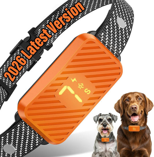 Dog Bark Collar for Large Medium Small Dogs, Effective No-Bark Collar, Smart Barking Collar, 2026 Upgraded Bark Collar with 7 Sensitivity, 3 Modes,Carrot Orange